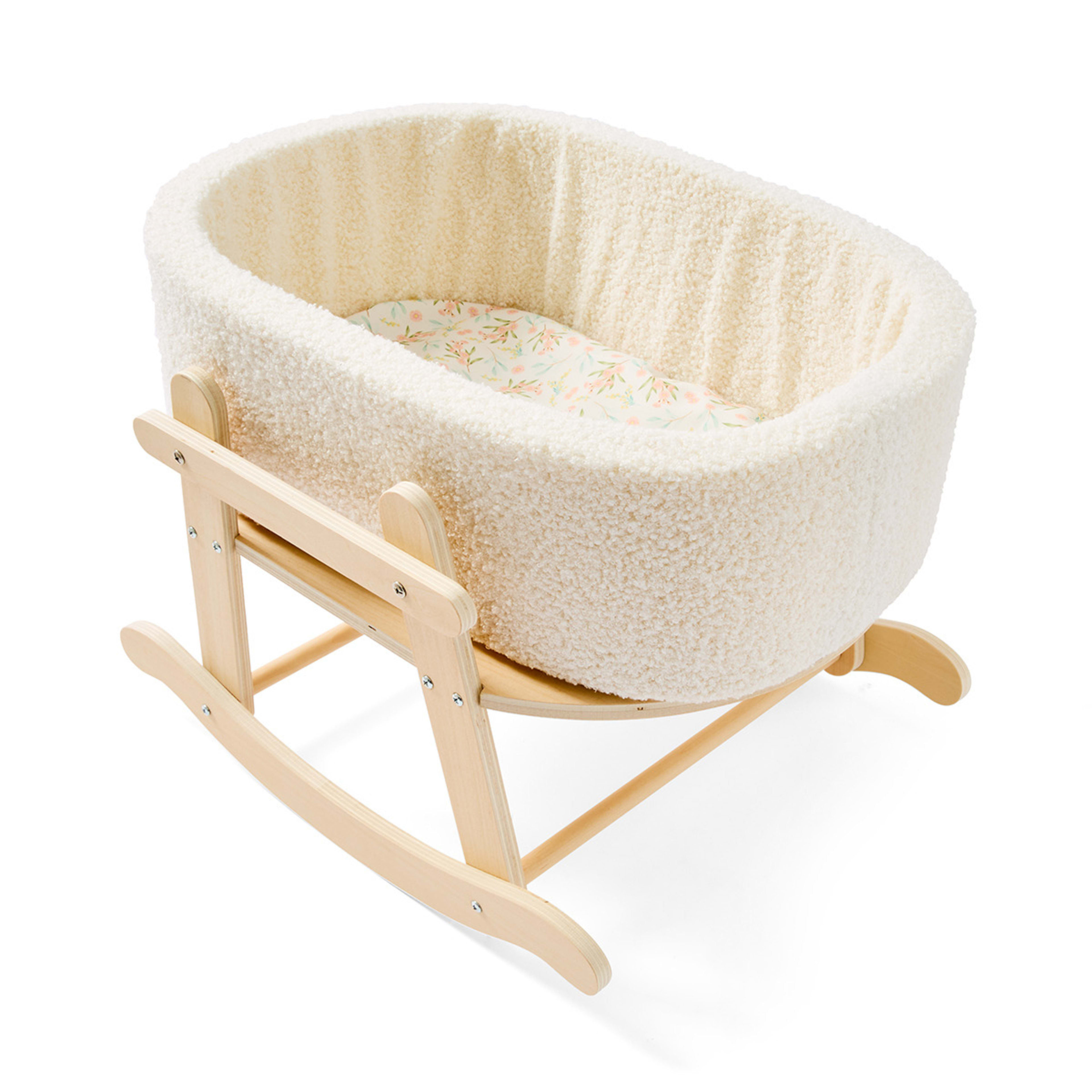 5 3 Piece Wooden Boucle Bassinet, 5 of 9