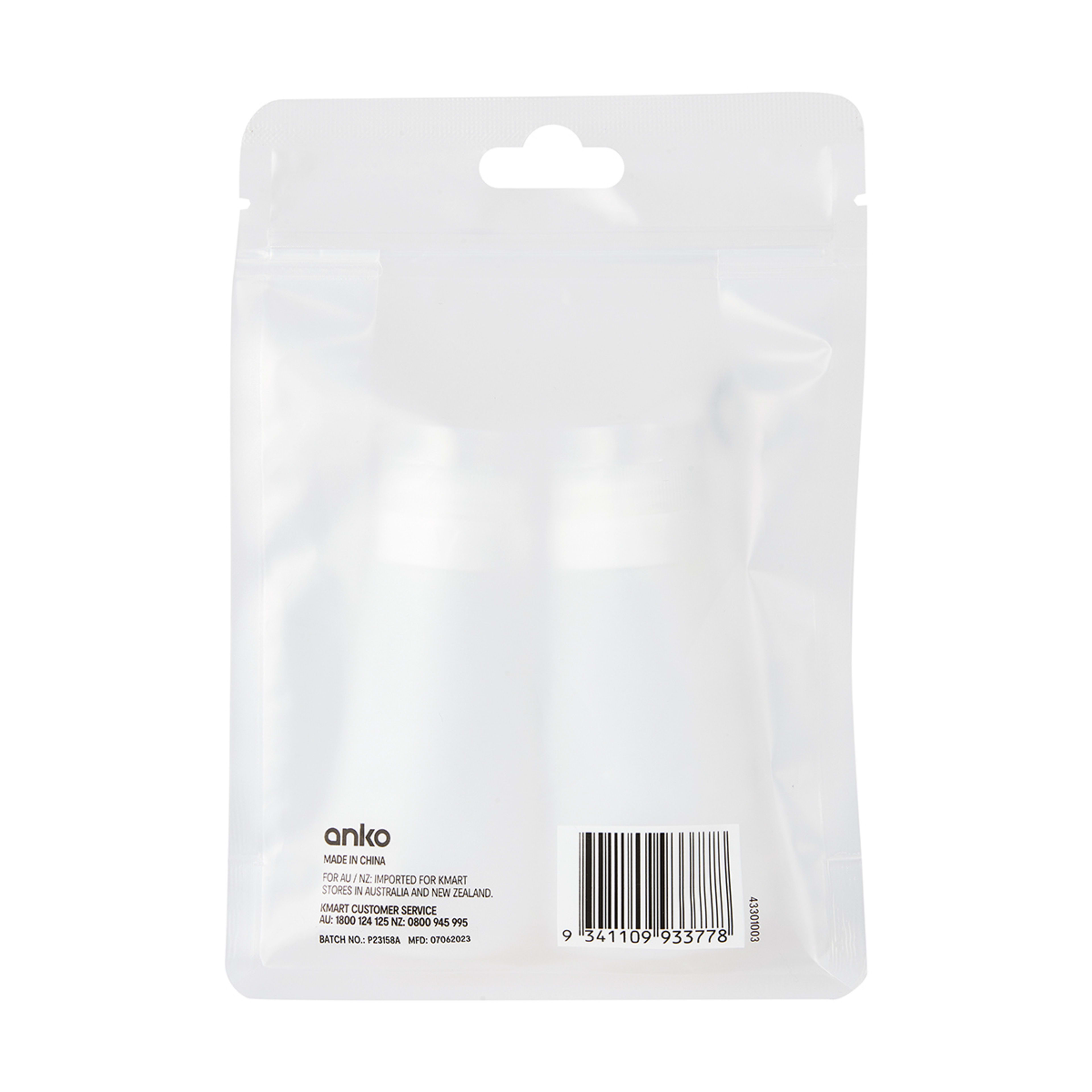 2 Pack Travel Solutions Silicone Bottles Kmart