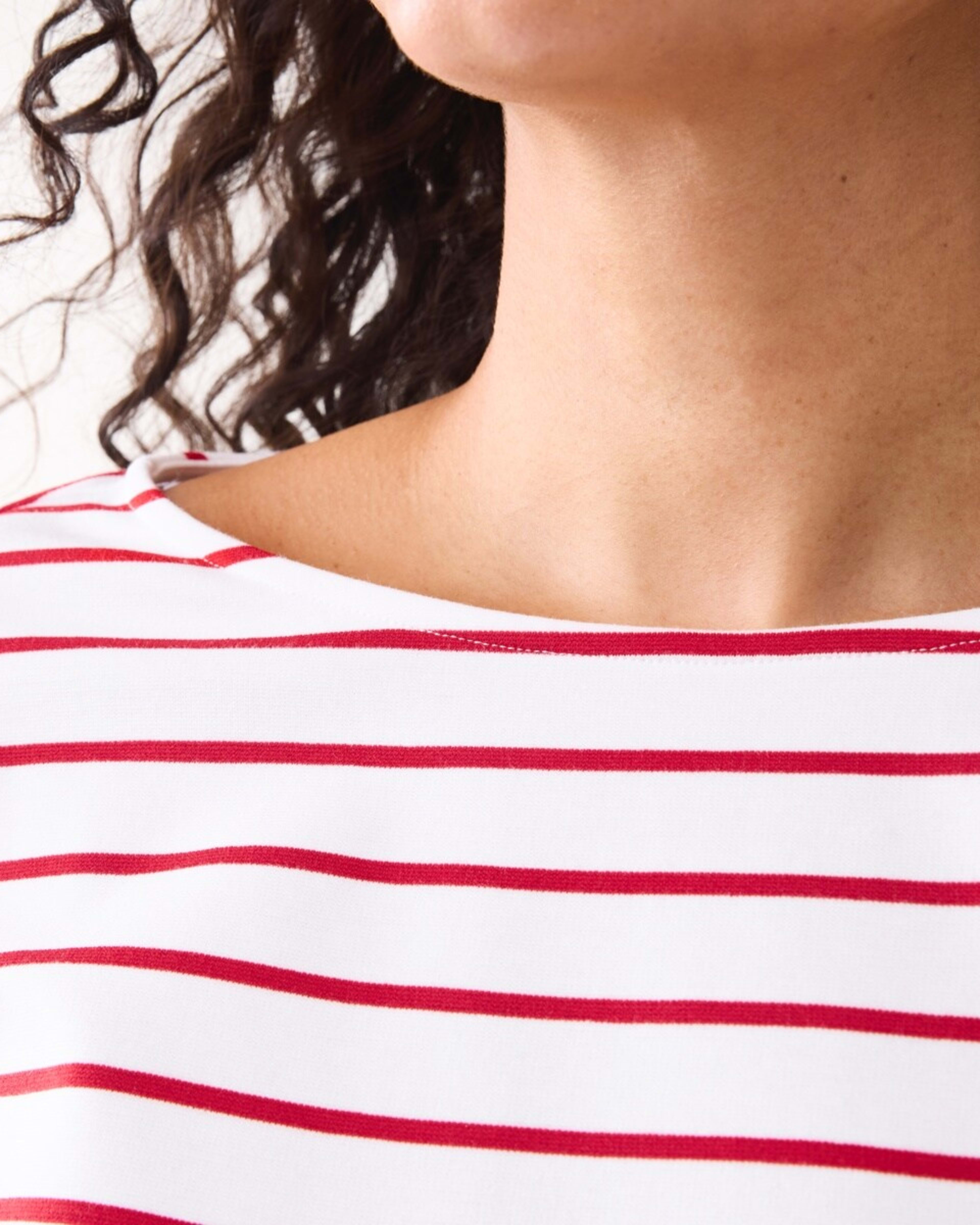 6 Long Sleeve Drop Shoulder T-shirt Red Strp, 6 of 10