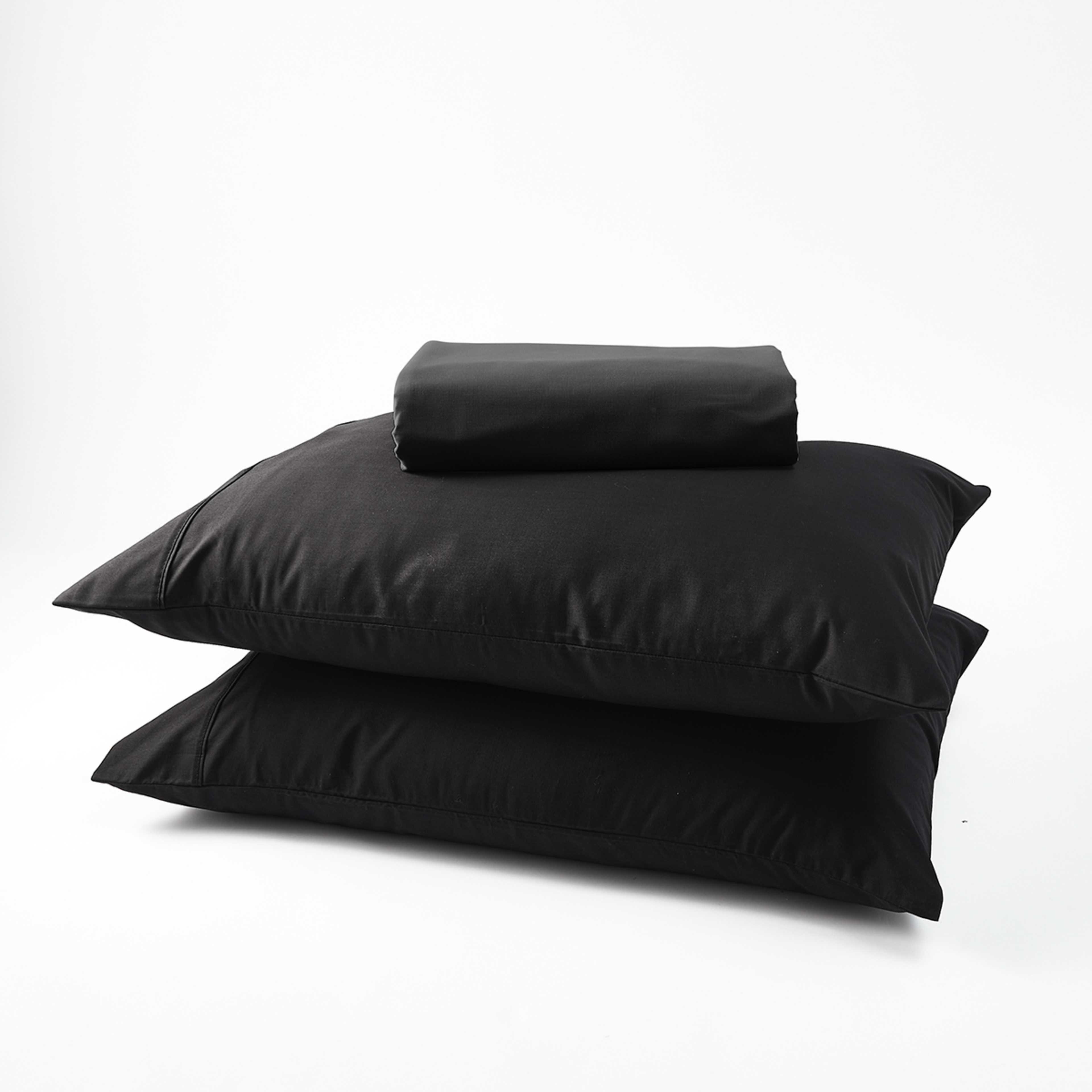 1 250 Thread Count Cotton Rich Sheet Set - Queen Bed, Black