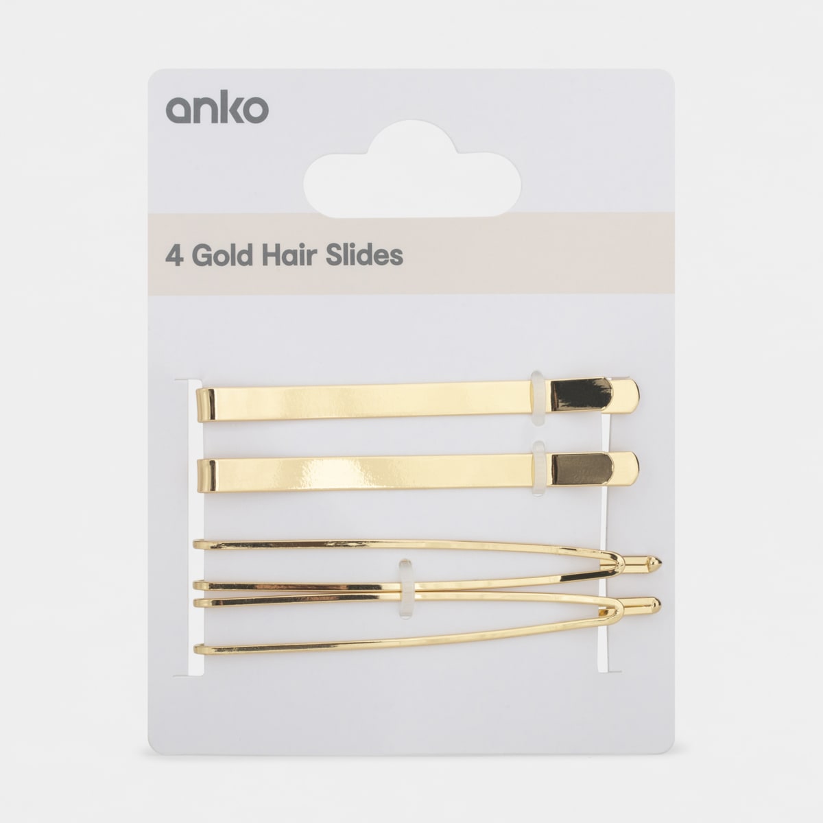 4 Pack Hair Slides Gold Tone Kmart