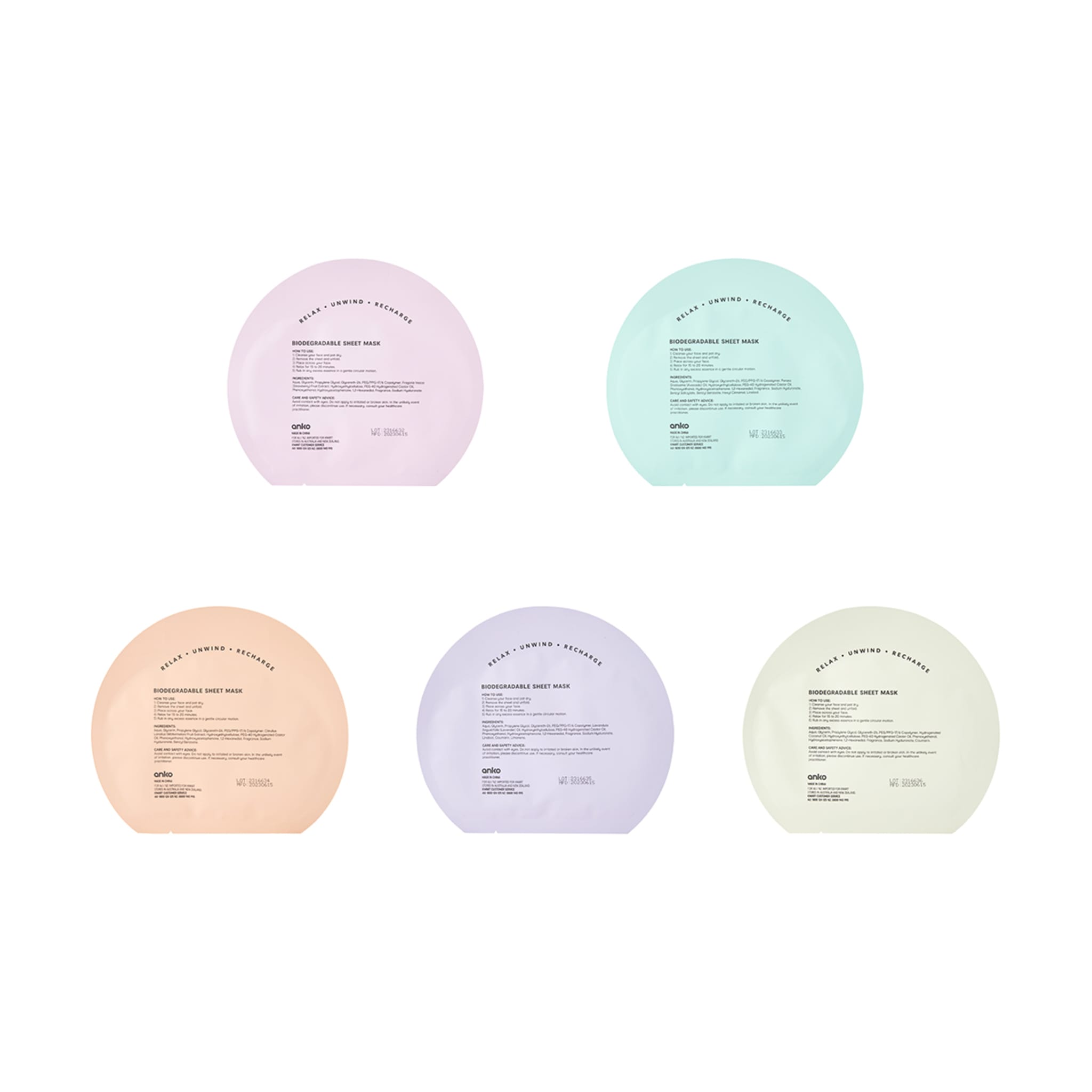 5 Pack Sheet Mask Set Kmart