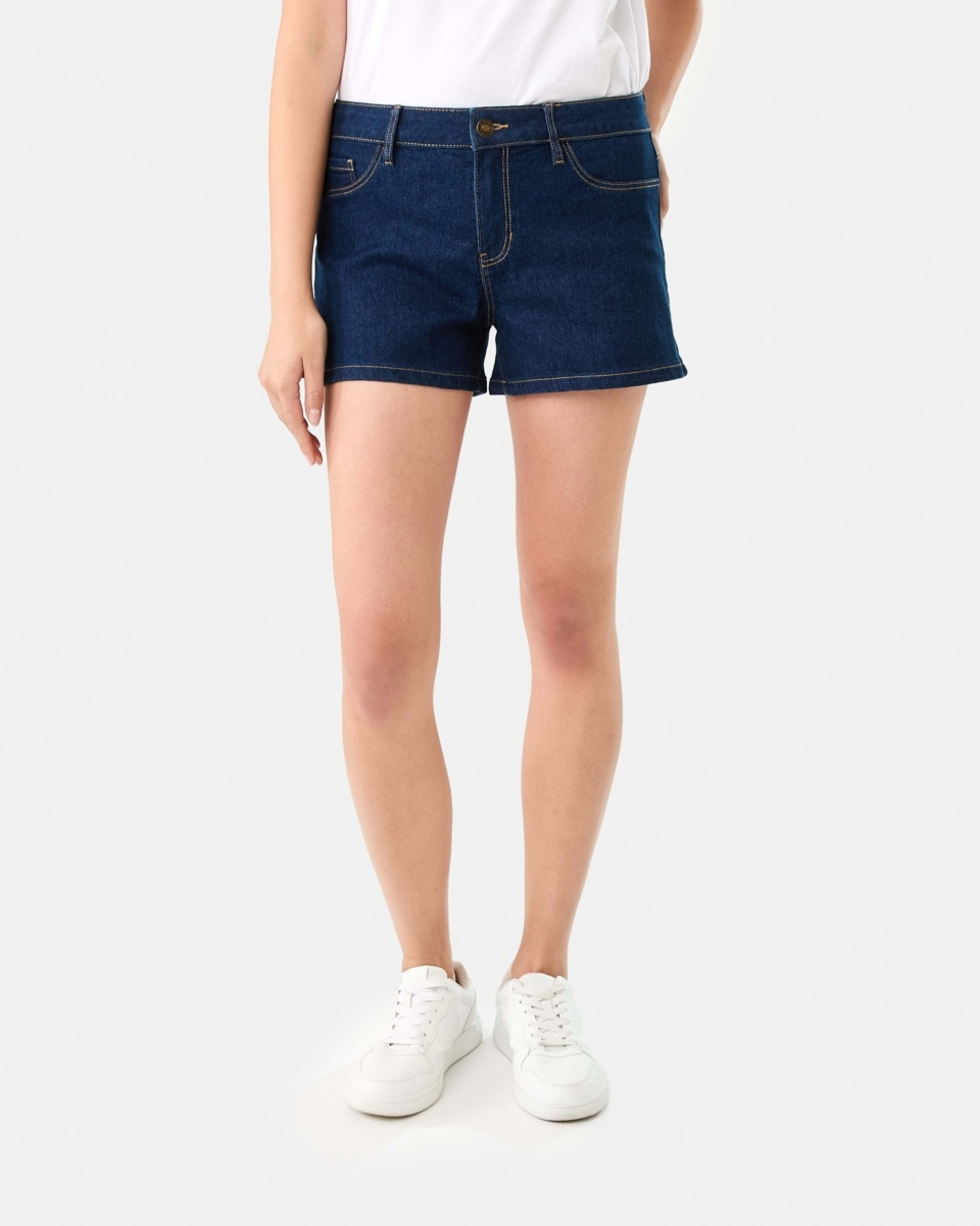 8 Mid Rise Denim Shorts INDIGO WASH, 8 of 8