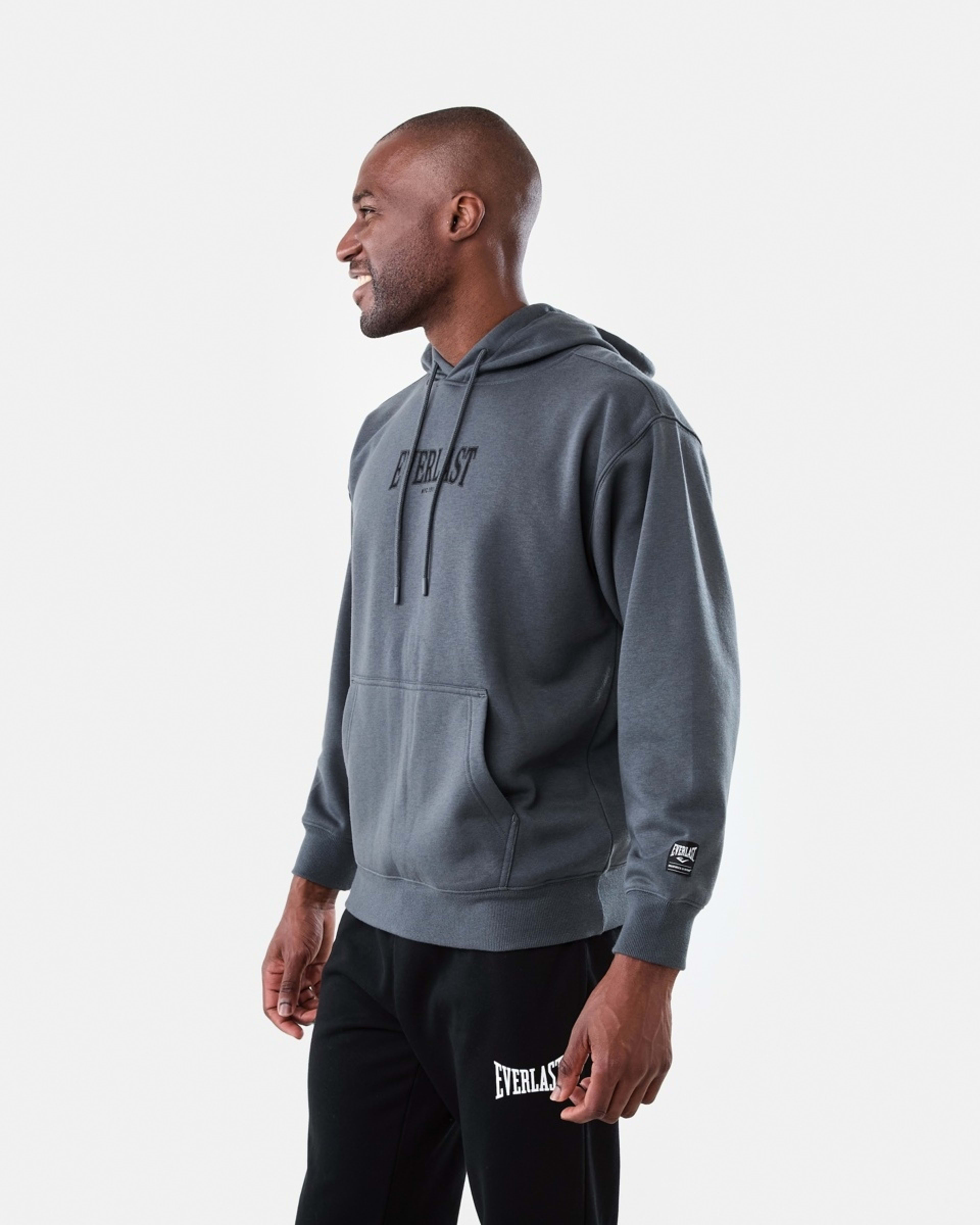 2 Everlast Mens Oversized Hoodie Ever Distress Charcoal, 2 of 9