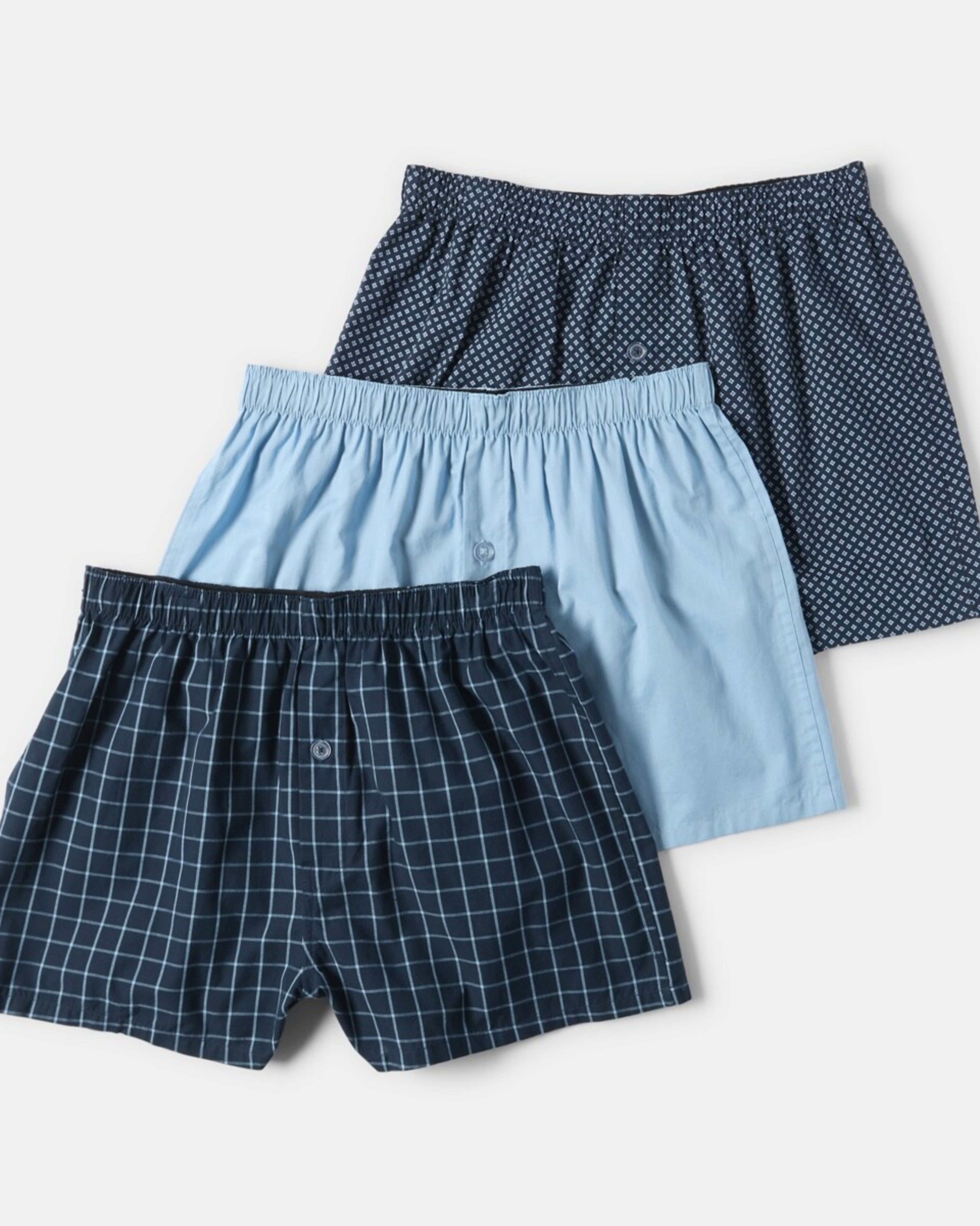 1 3 Pack Alpha Classic Woven Boxers Banking Stripe Black Iris