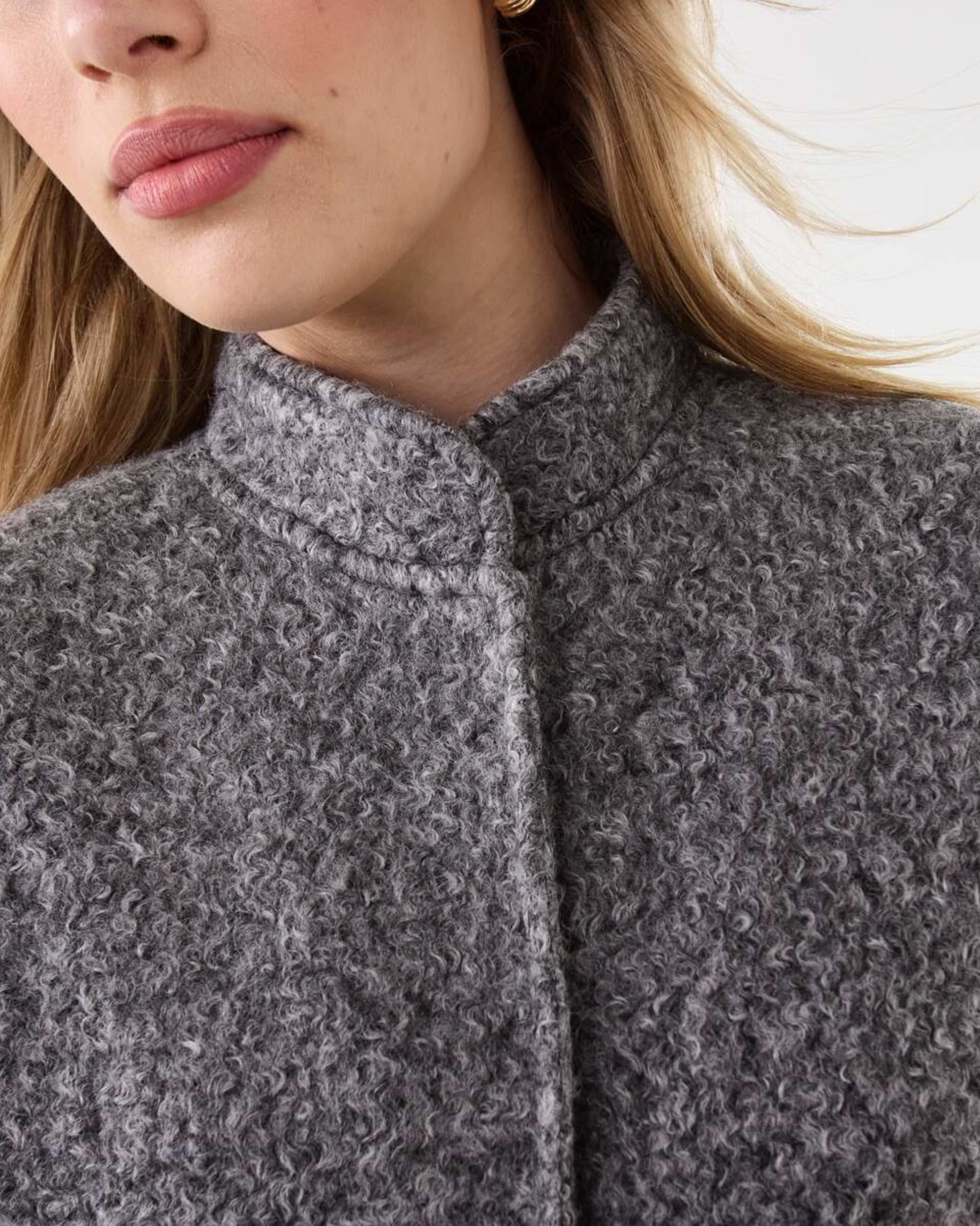 6 Boucle Bomber Jacket Char Marle, 6 of 8