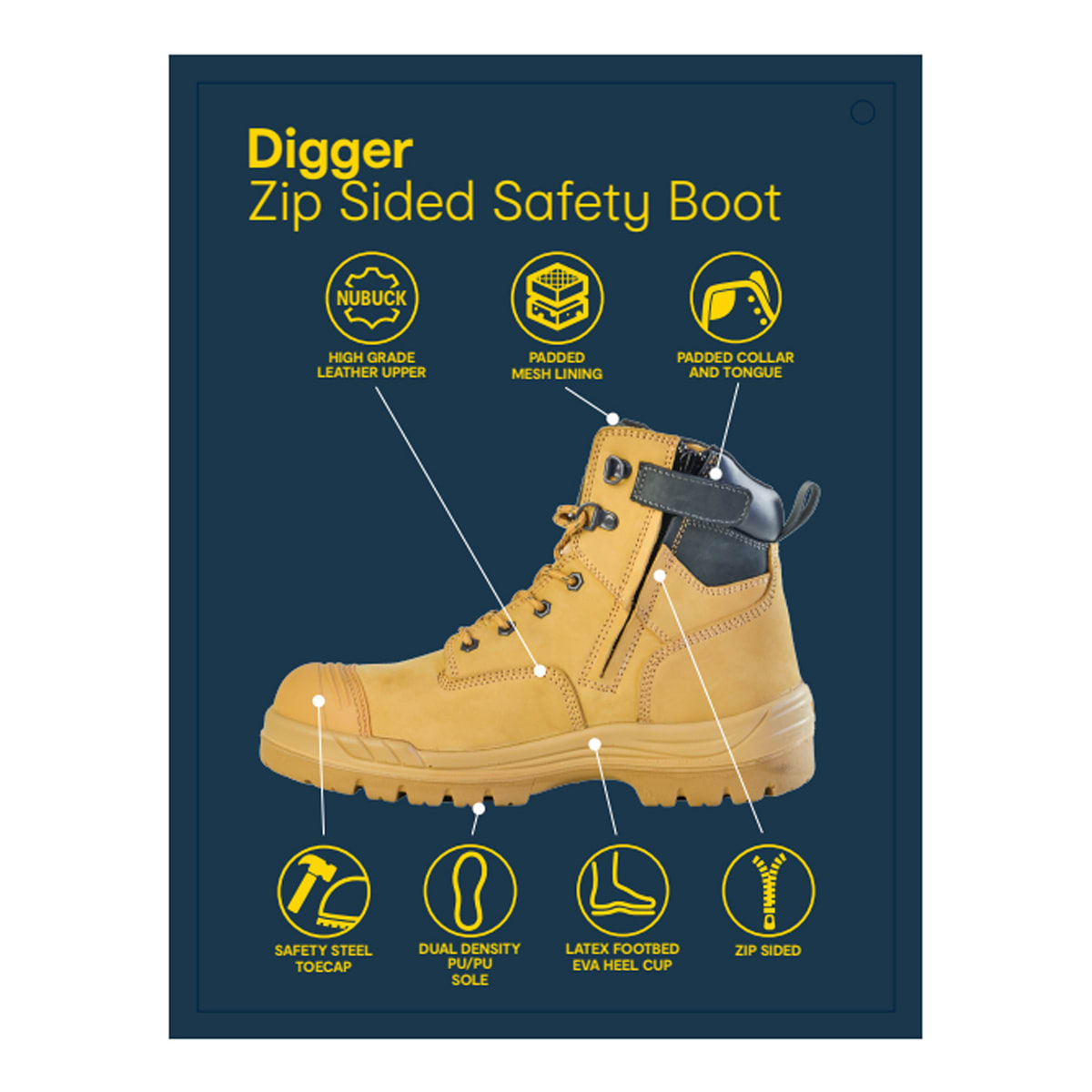 Digger Zip Sided Safety Boots Kmart