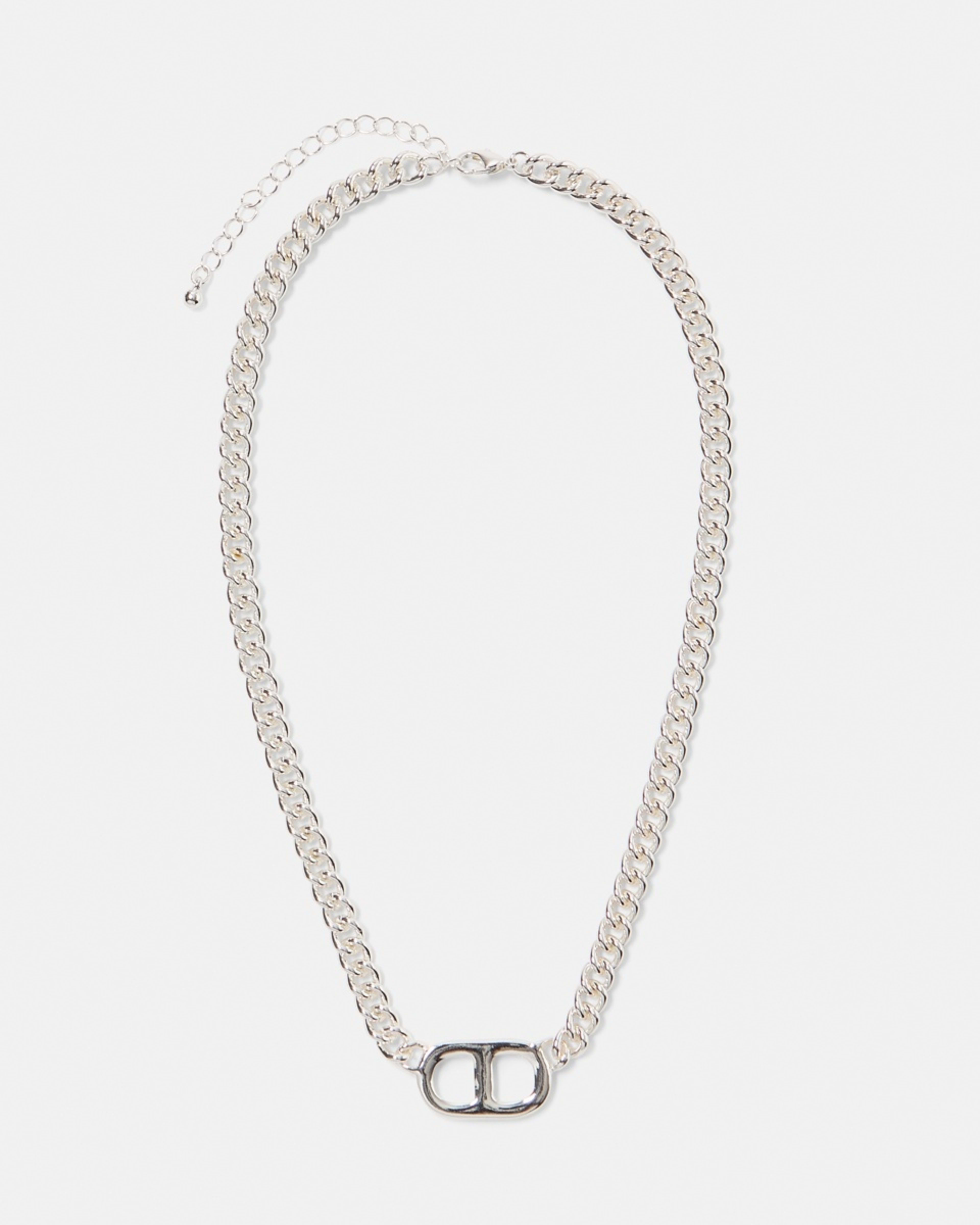 2 Interlink Necklace - Gold Tone SILVER, 2 of 4