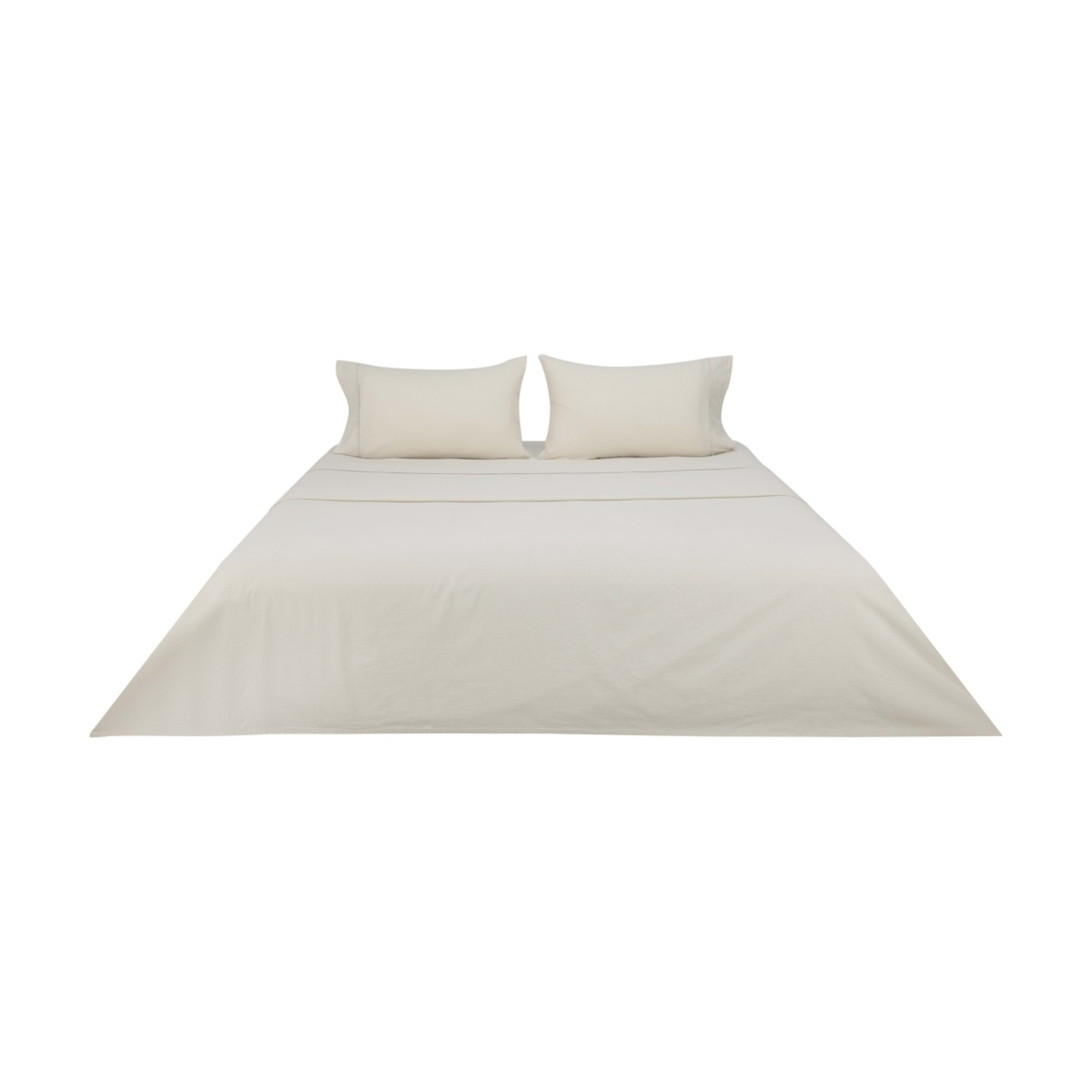 6 Cotton Linen Sheet Set - King Bed, Natural, 6 of 7