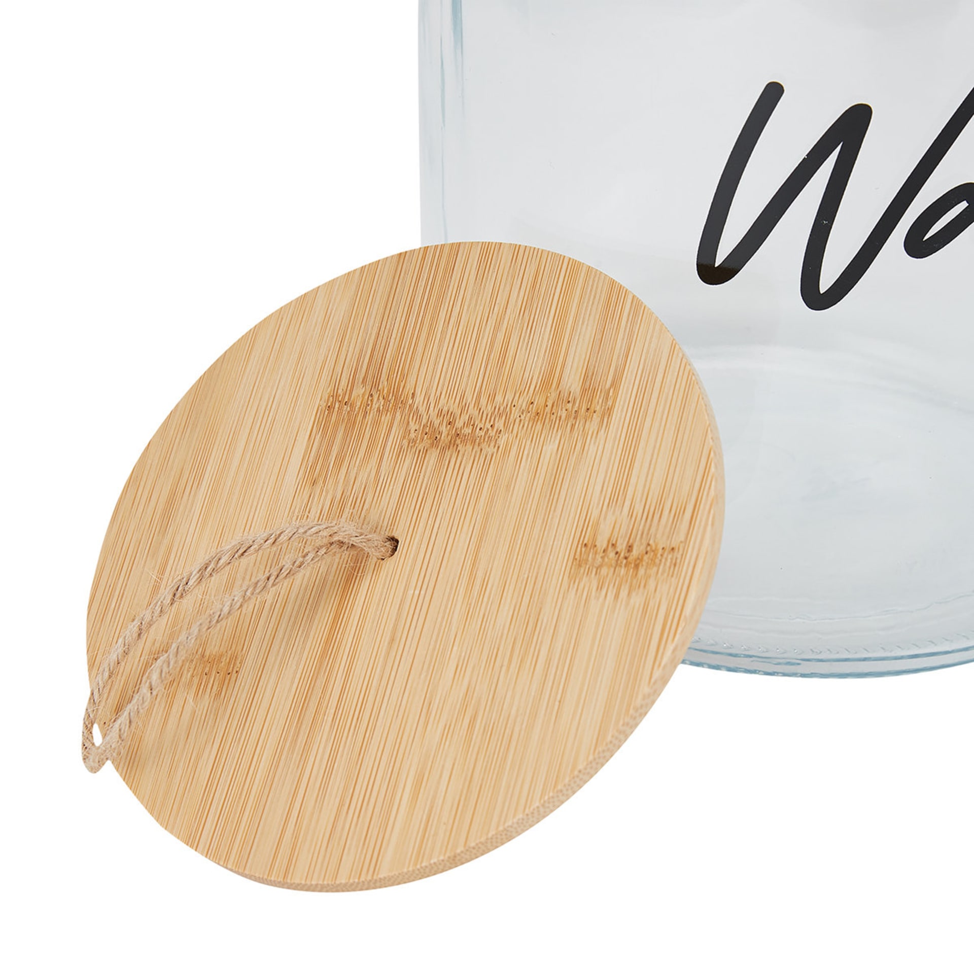 4.4L Glass Wash Jar with Bamboo Lid Kmart