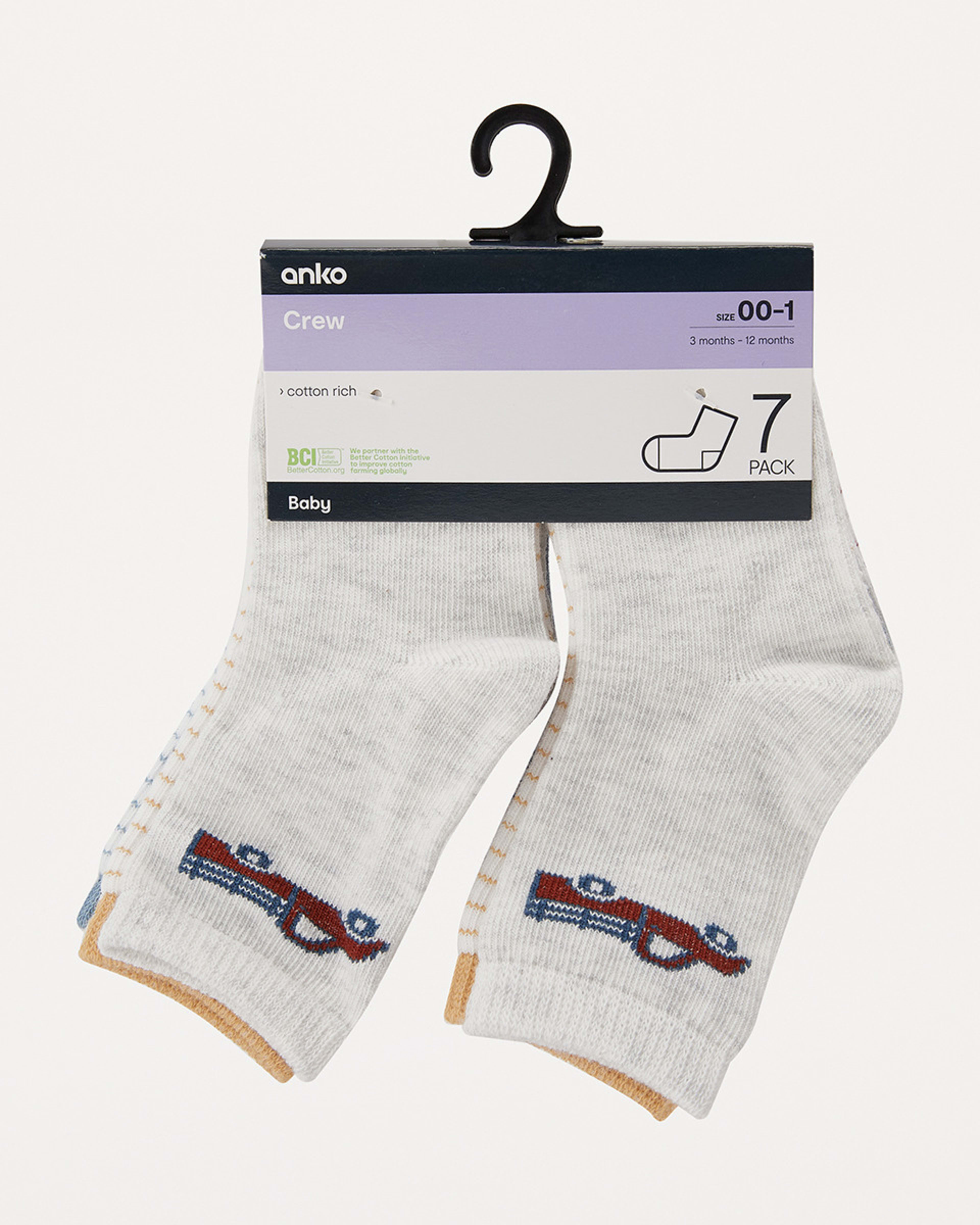7 Pack Crew Socks Kmart