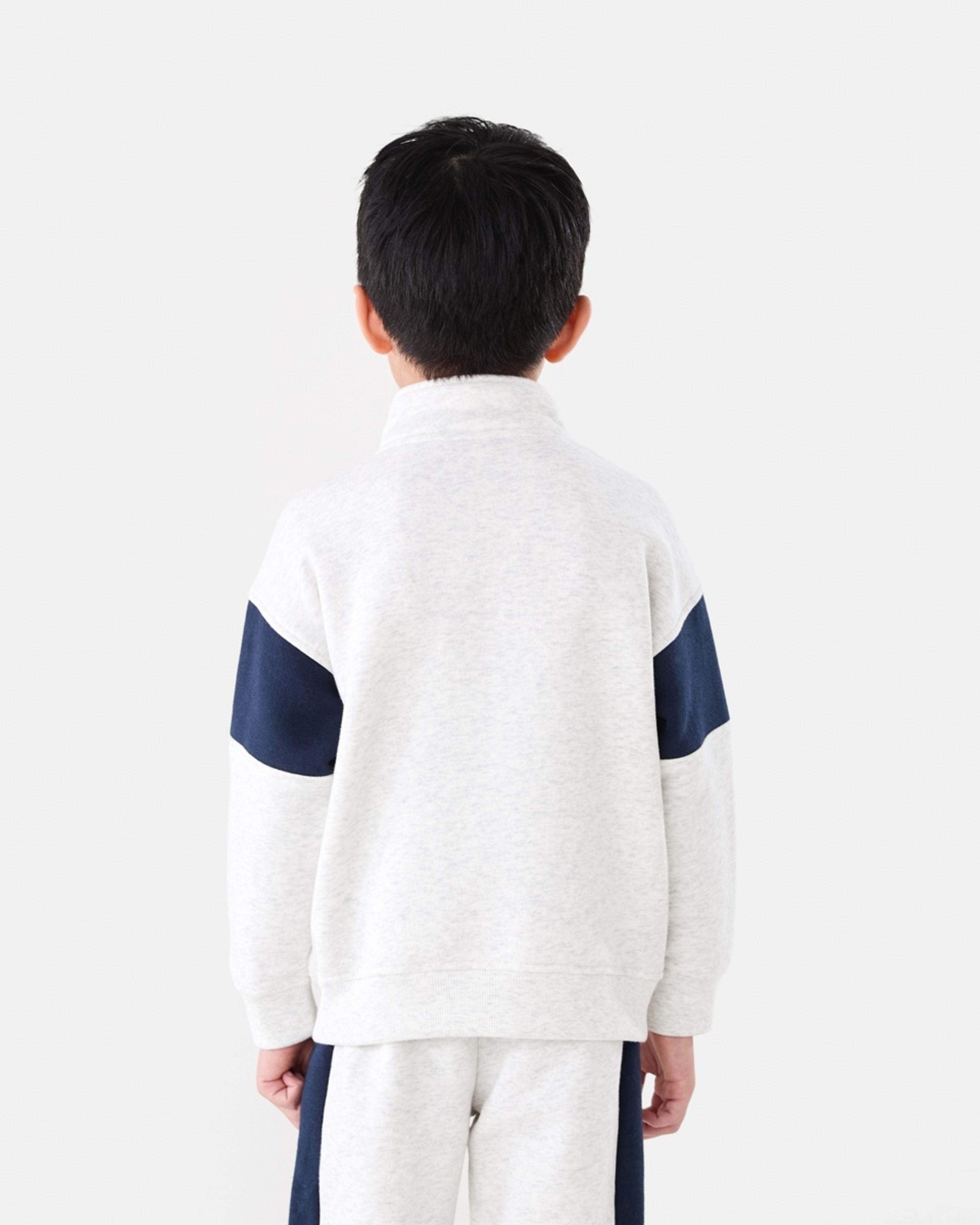2 Quarter Zip Sweatshirt Wht Marle, 2 of 7