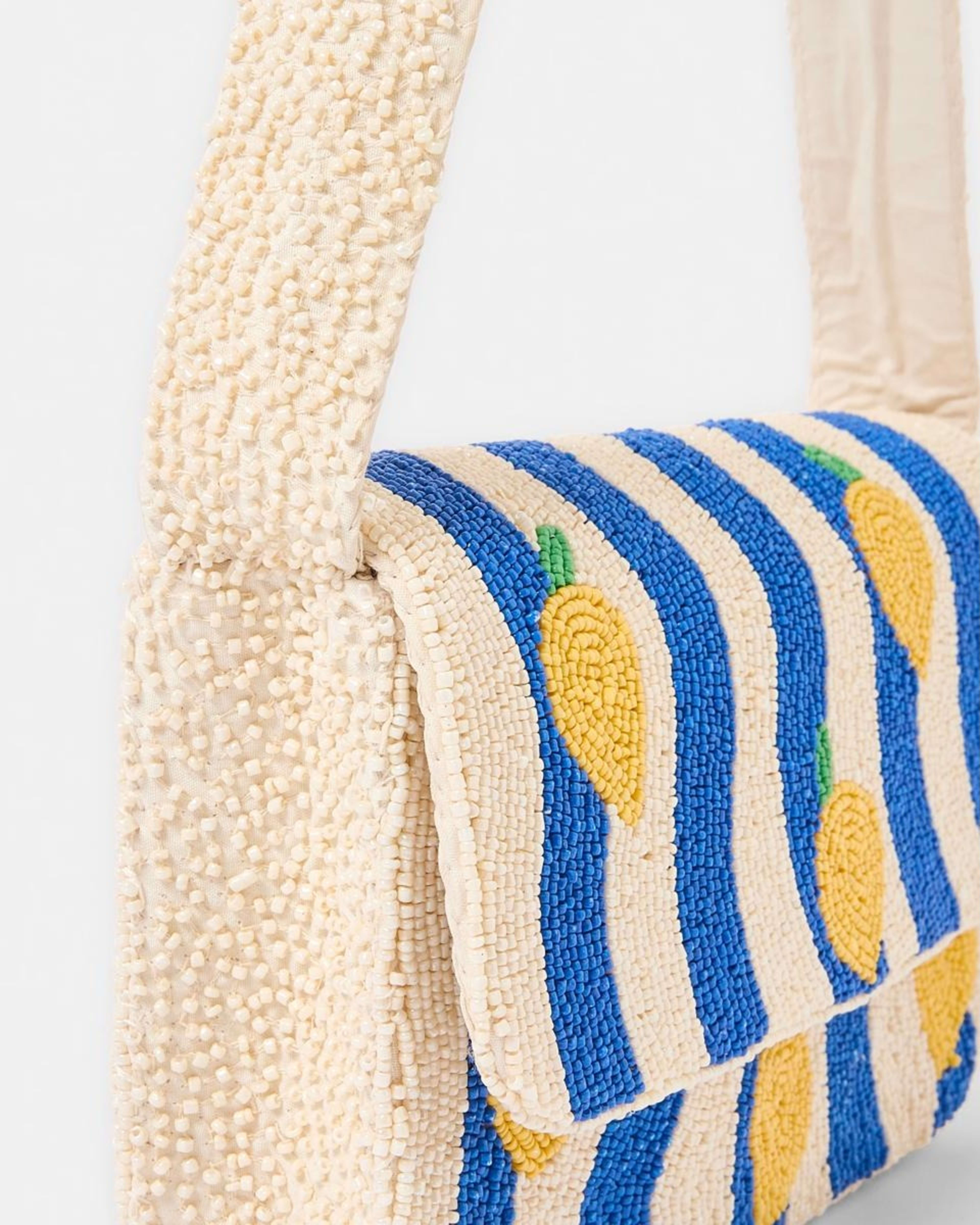 3 Beaded Shoulder Bag Lemon Strp, 3 of 6