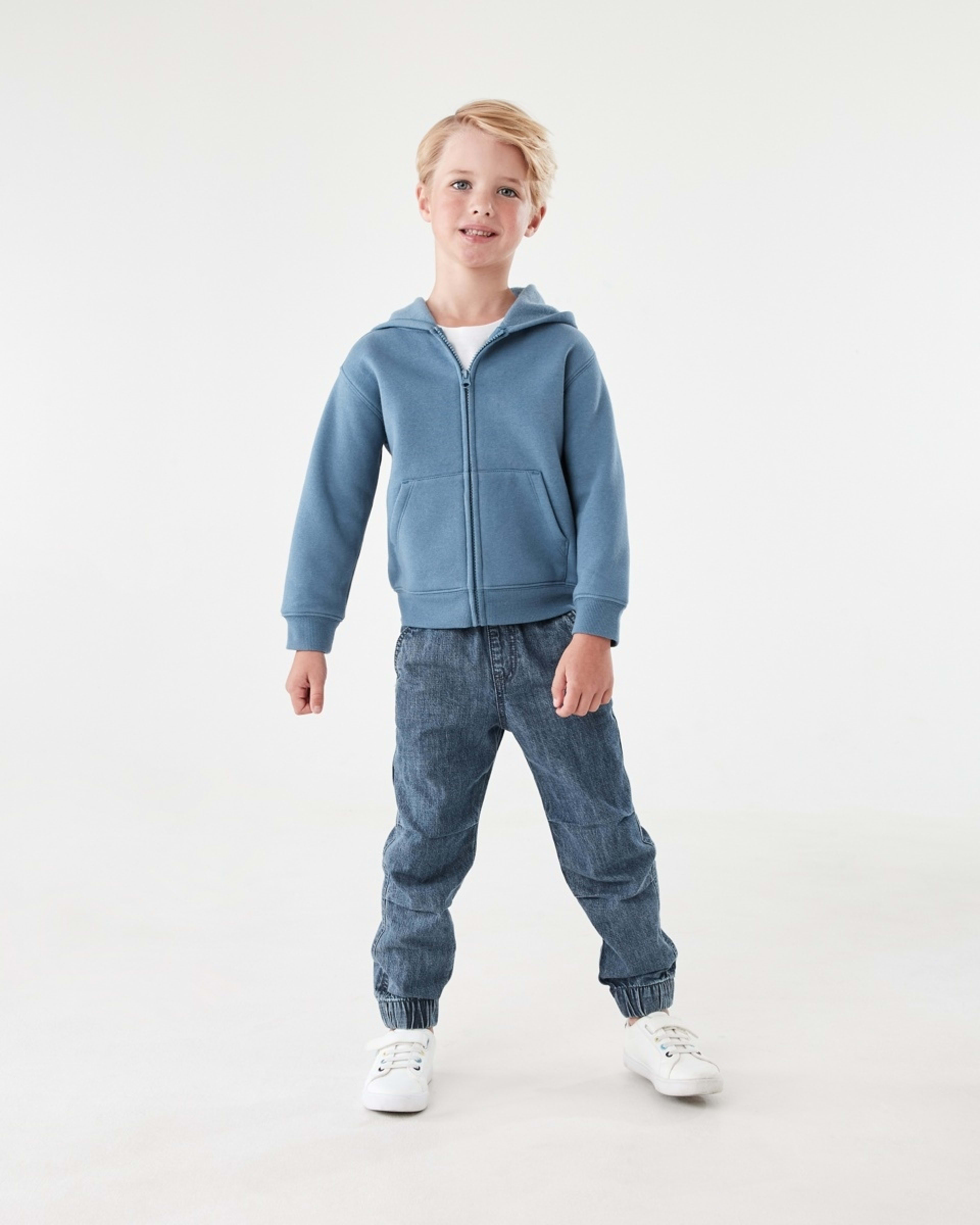 7 Plain Zip Through Hoodie Copen Blue, 7 of 10
