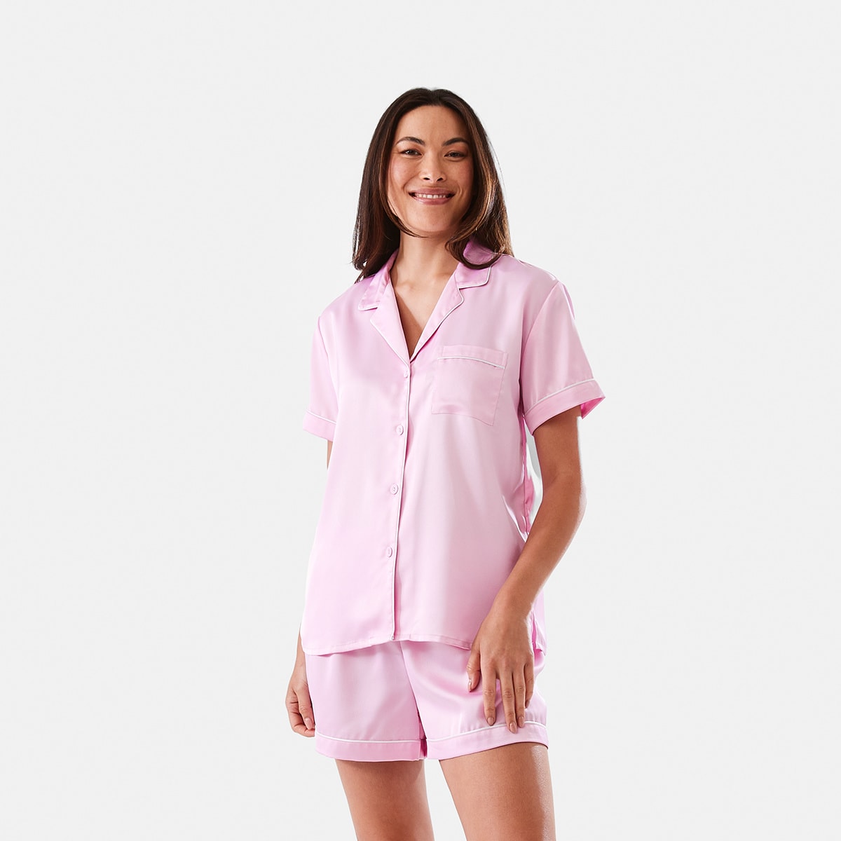 Short Sleeve Top and Shorts Satin Pyjama Set Kmart