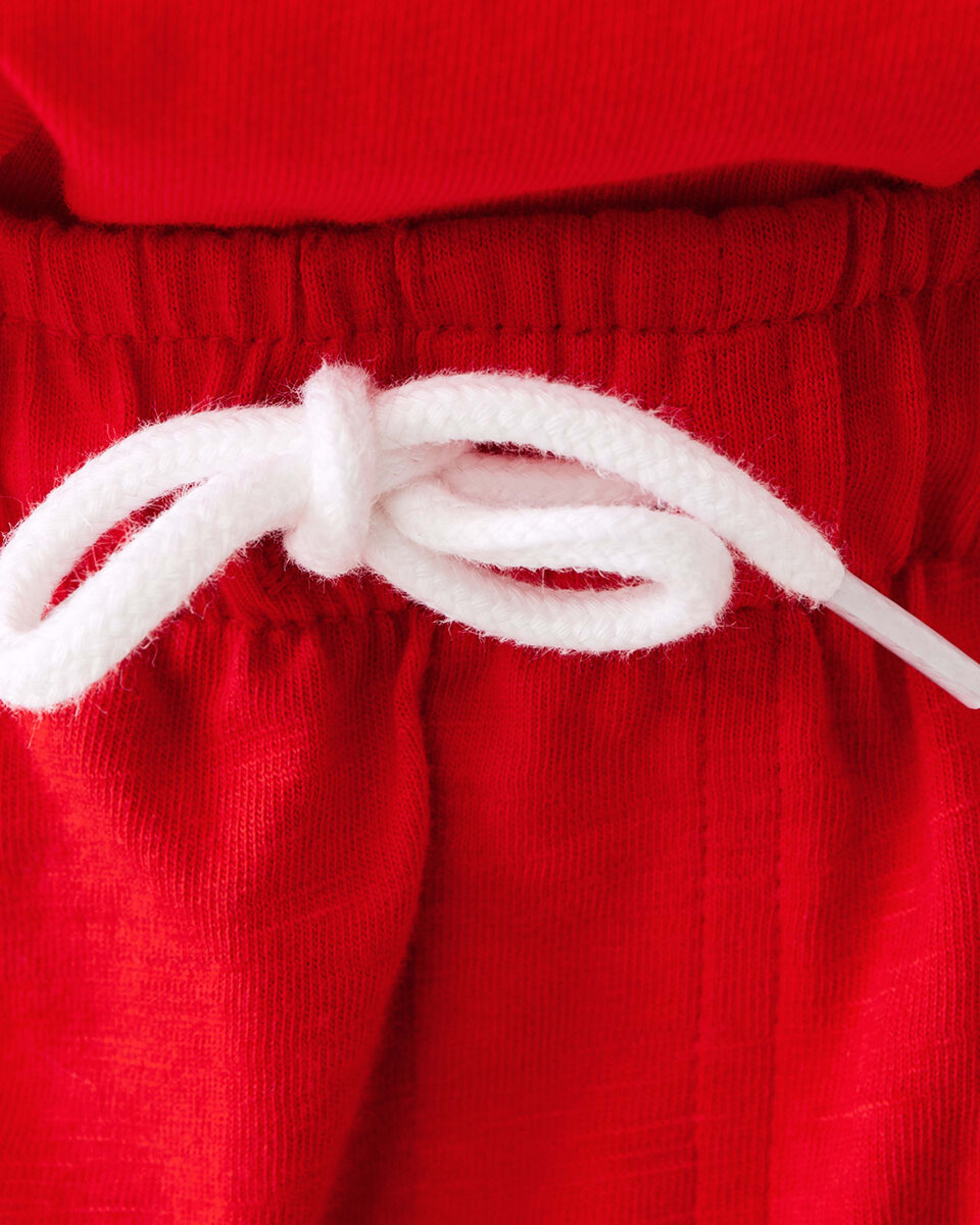 3 Cotton Knit Shorts Flame Red, 3 of 8