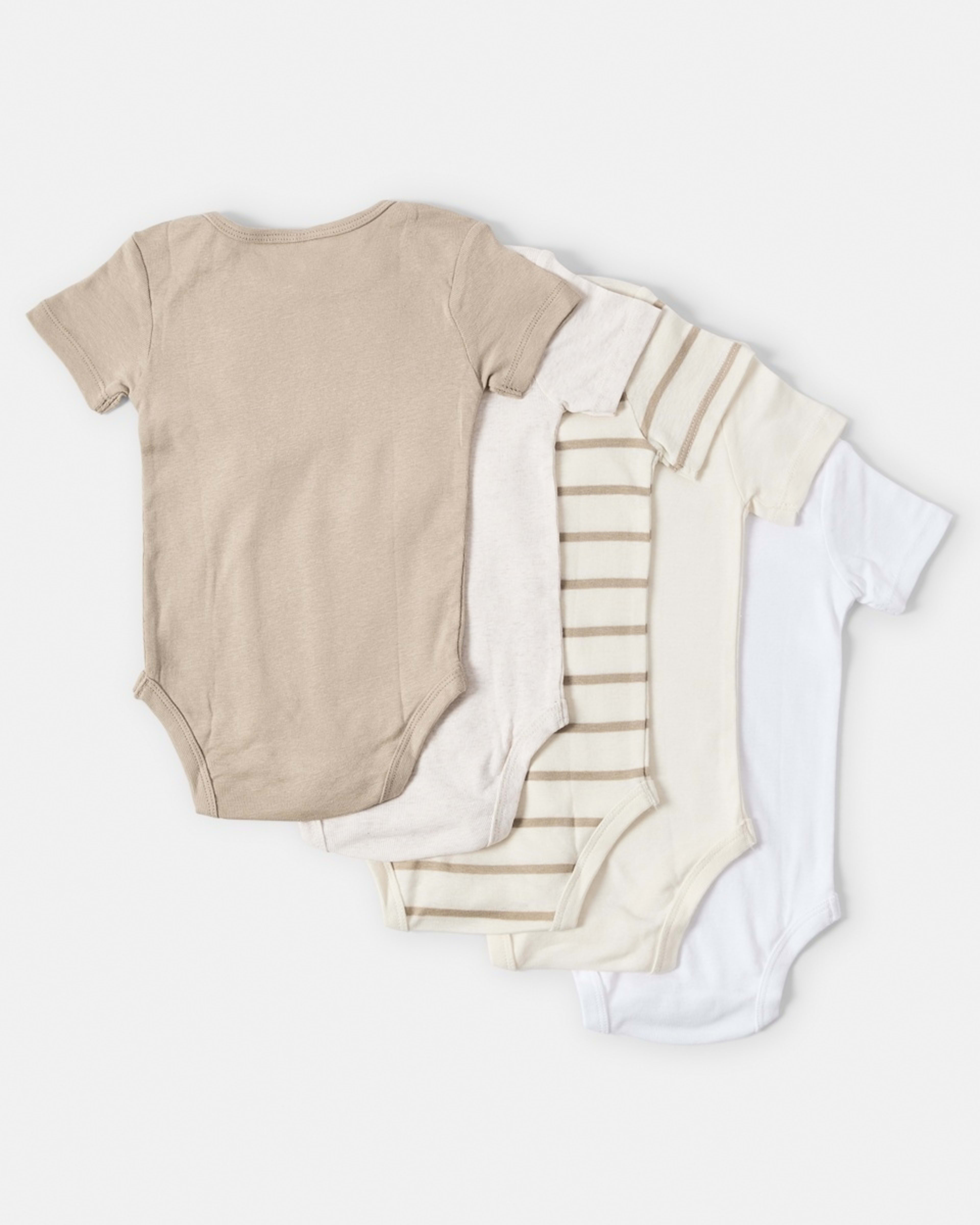 2 5 Pack Short Sleeve Bodysuits NEUTRAL 5PK, 2 of 8