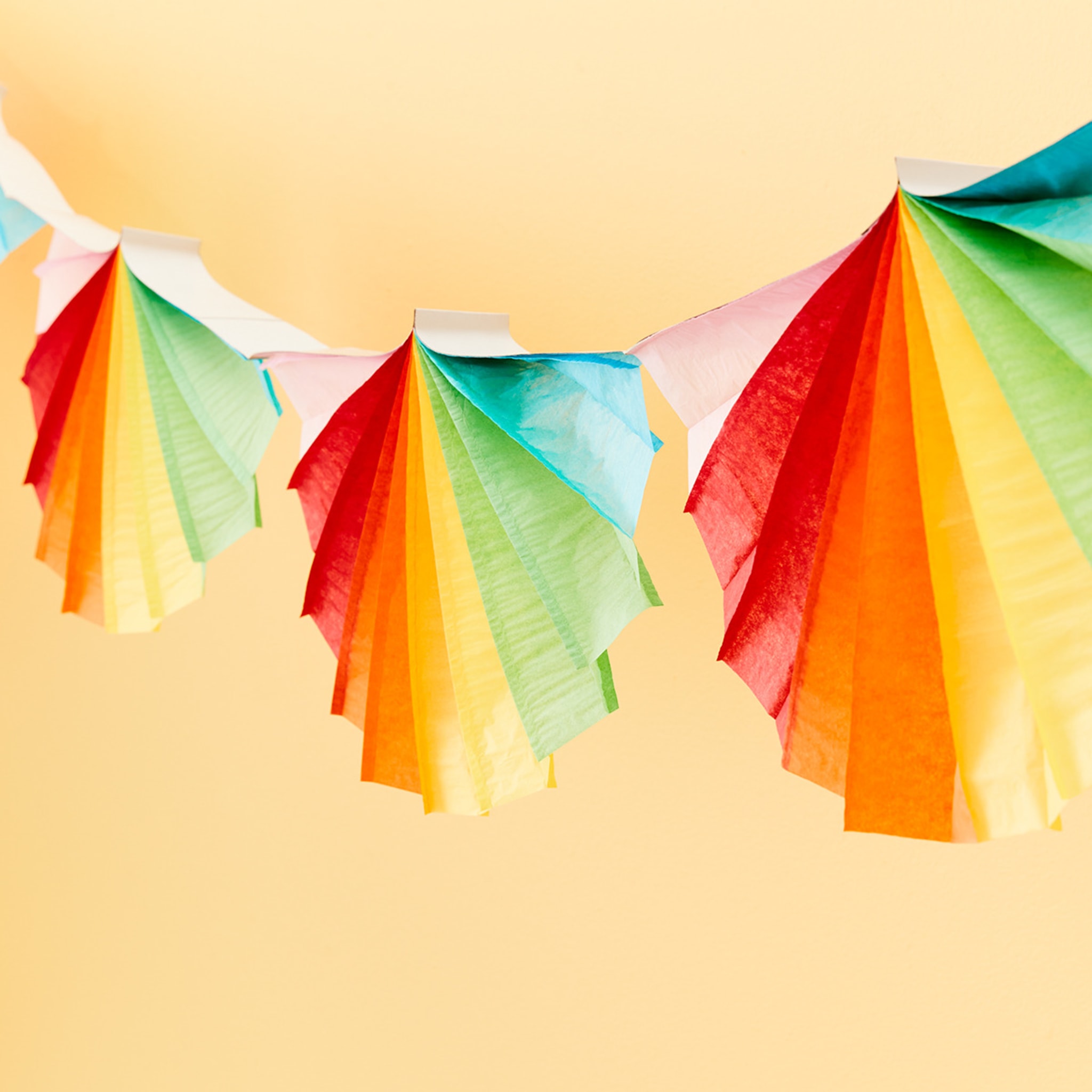 Rainbow Tissue Paper Fan Garland Kmart