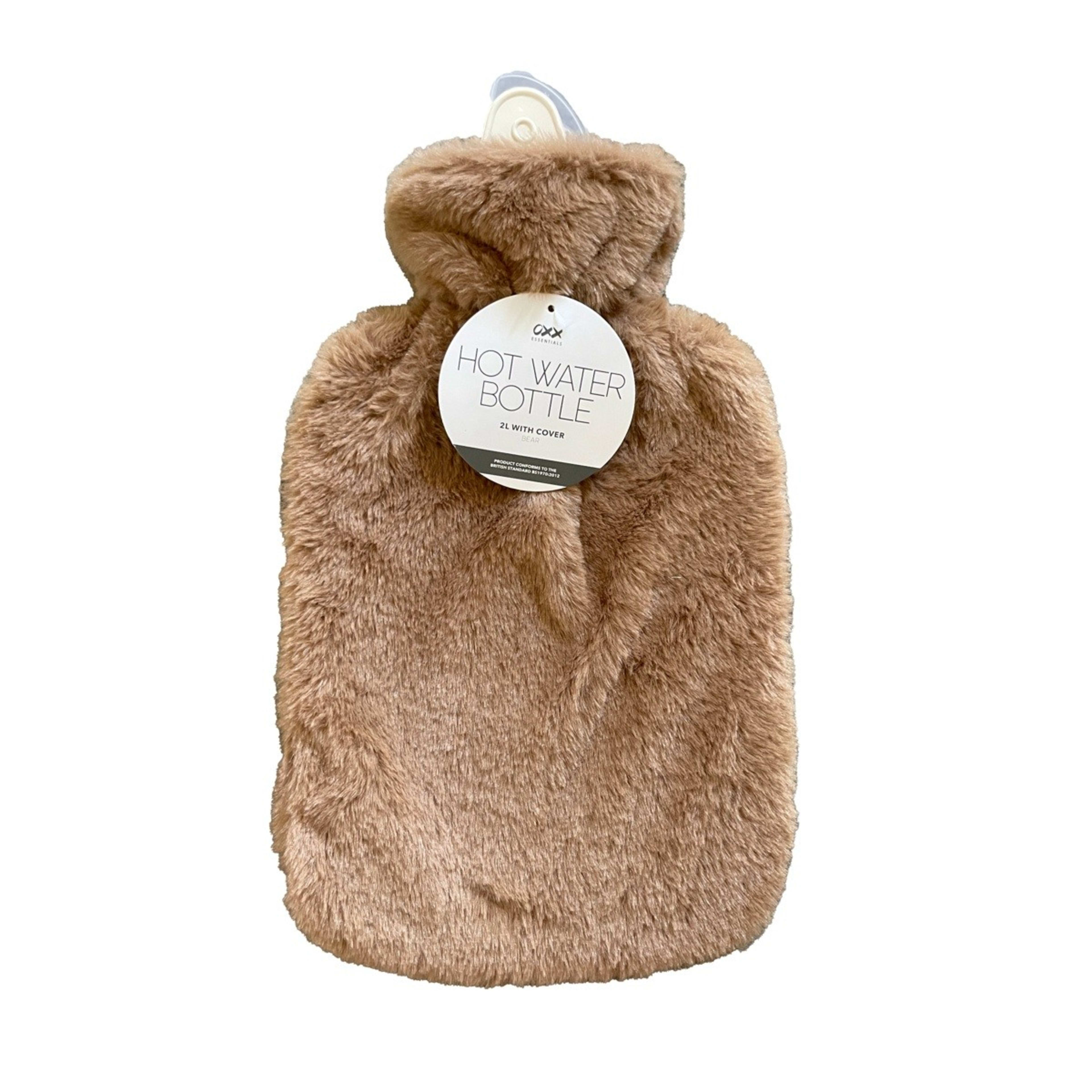 2 2L OXX Essentials Hot Water Bottle with Bear Cover, 2 of 2