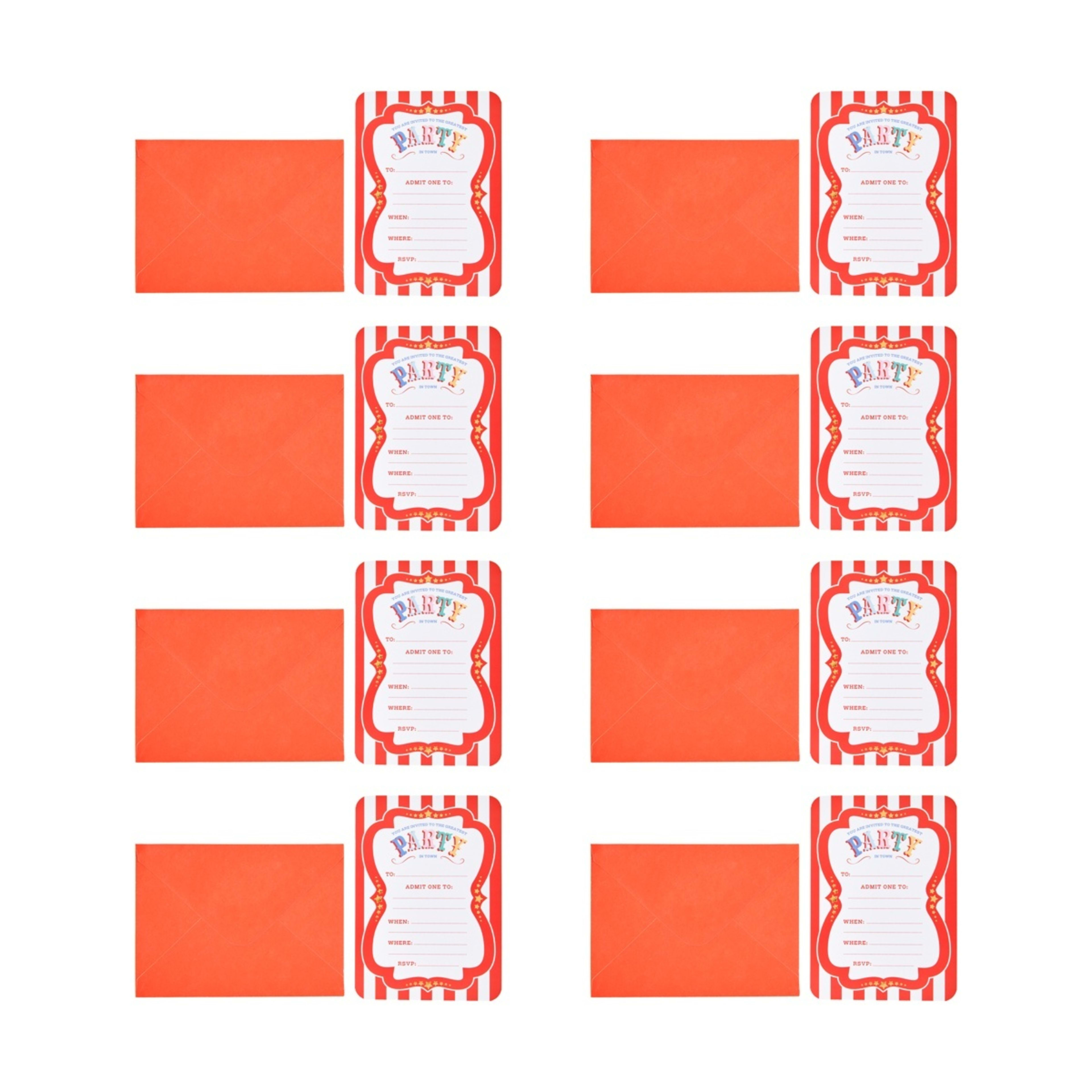 2 8 Piece Carnival Party Invitations, 2 of 3