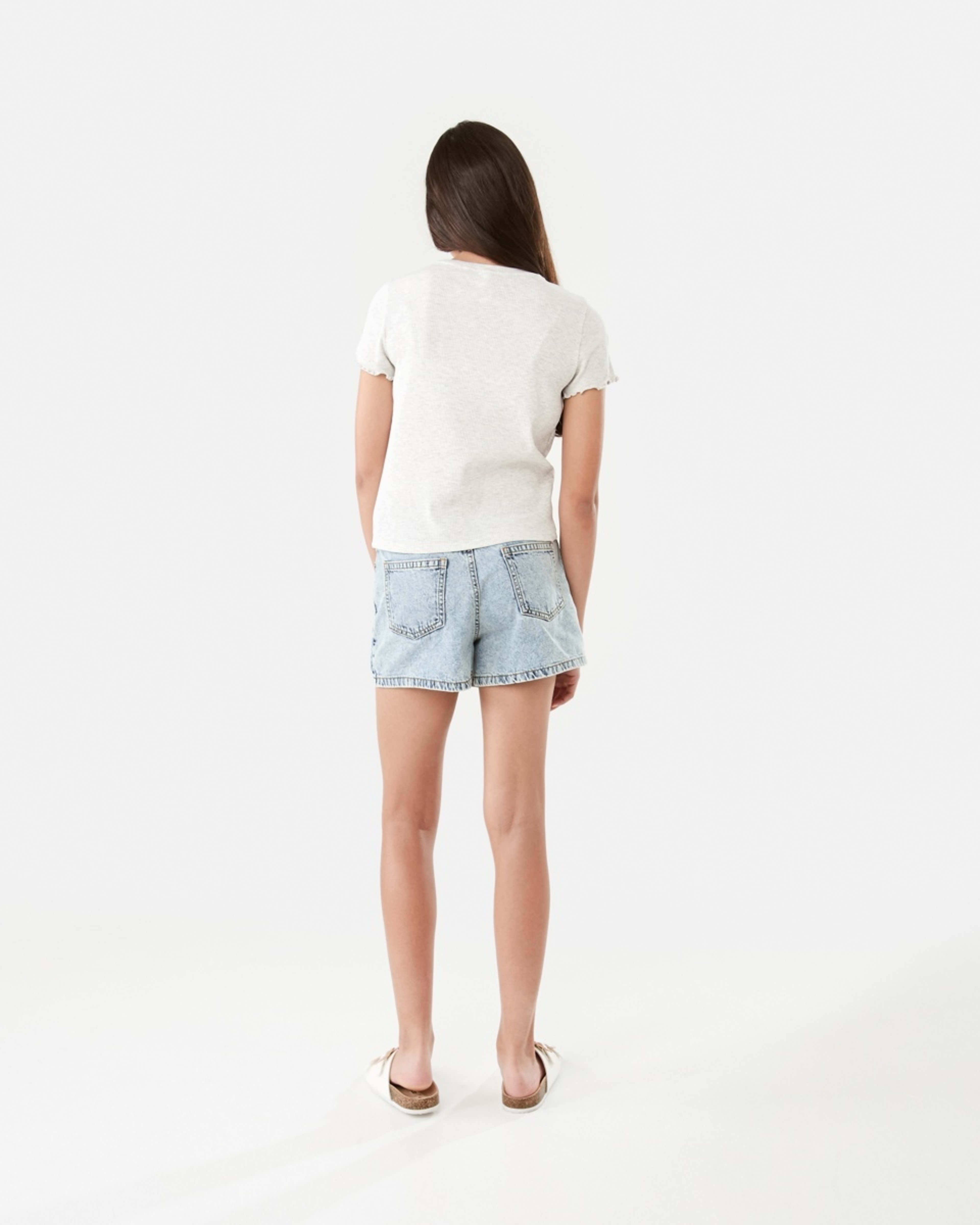 7 Short Sleeve Rib Top Wht Marle, 7 of 9