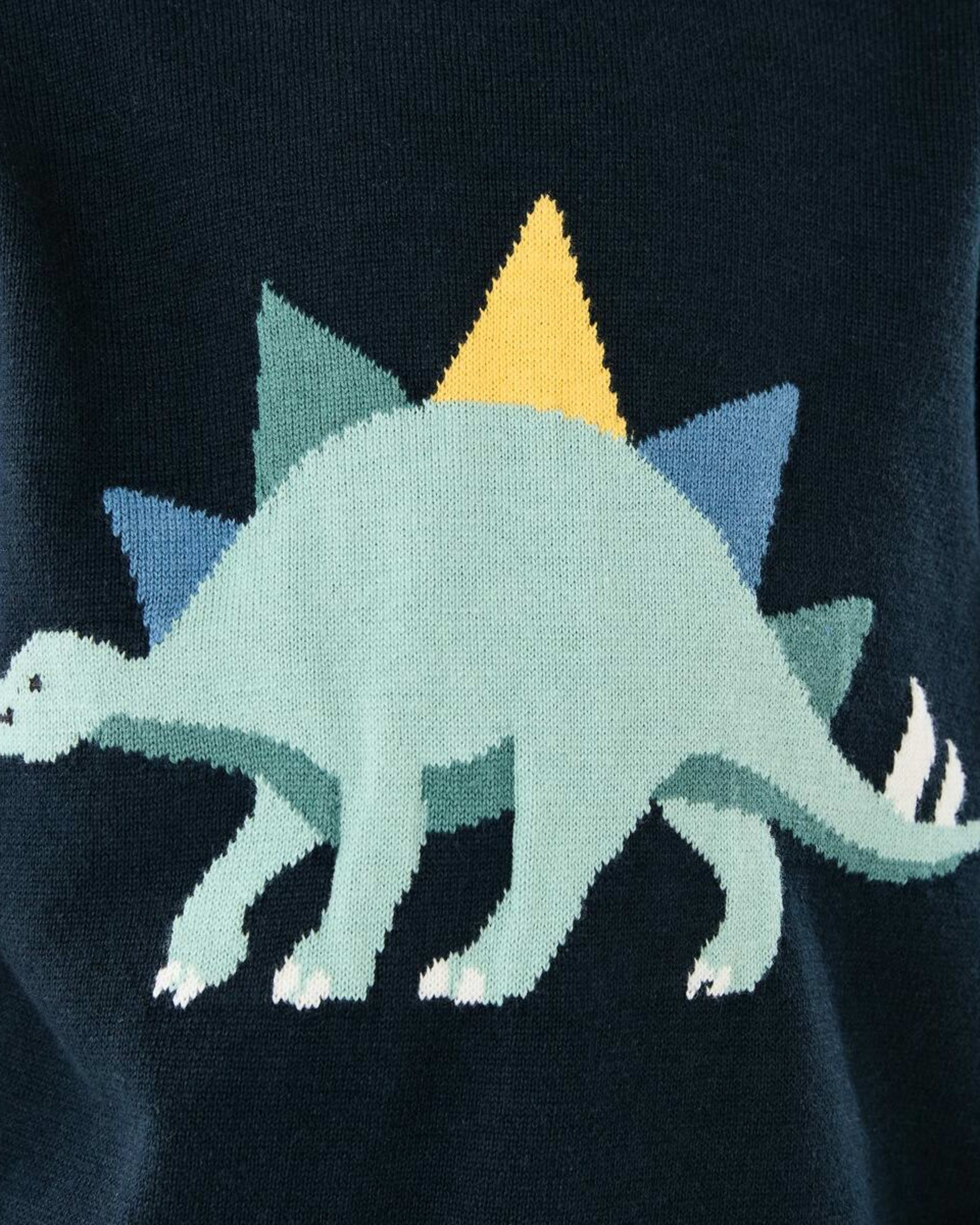 4 Jacquard Crew Neck Top Blue Dino, 4 of 9