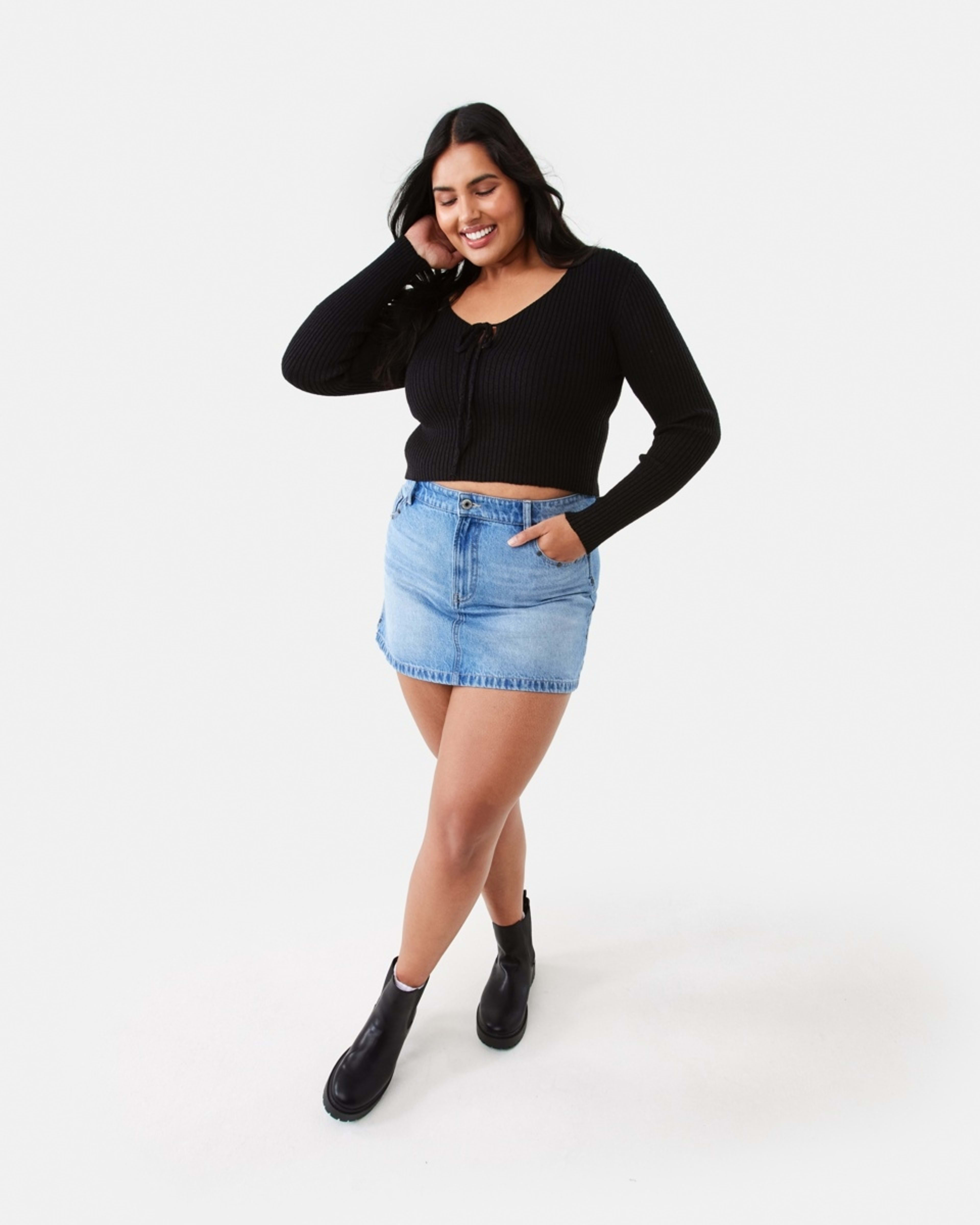 4 Lace Up Crop Jumper Black, 4 of 8