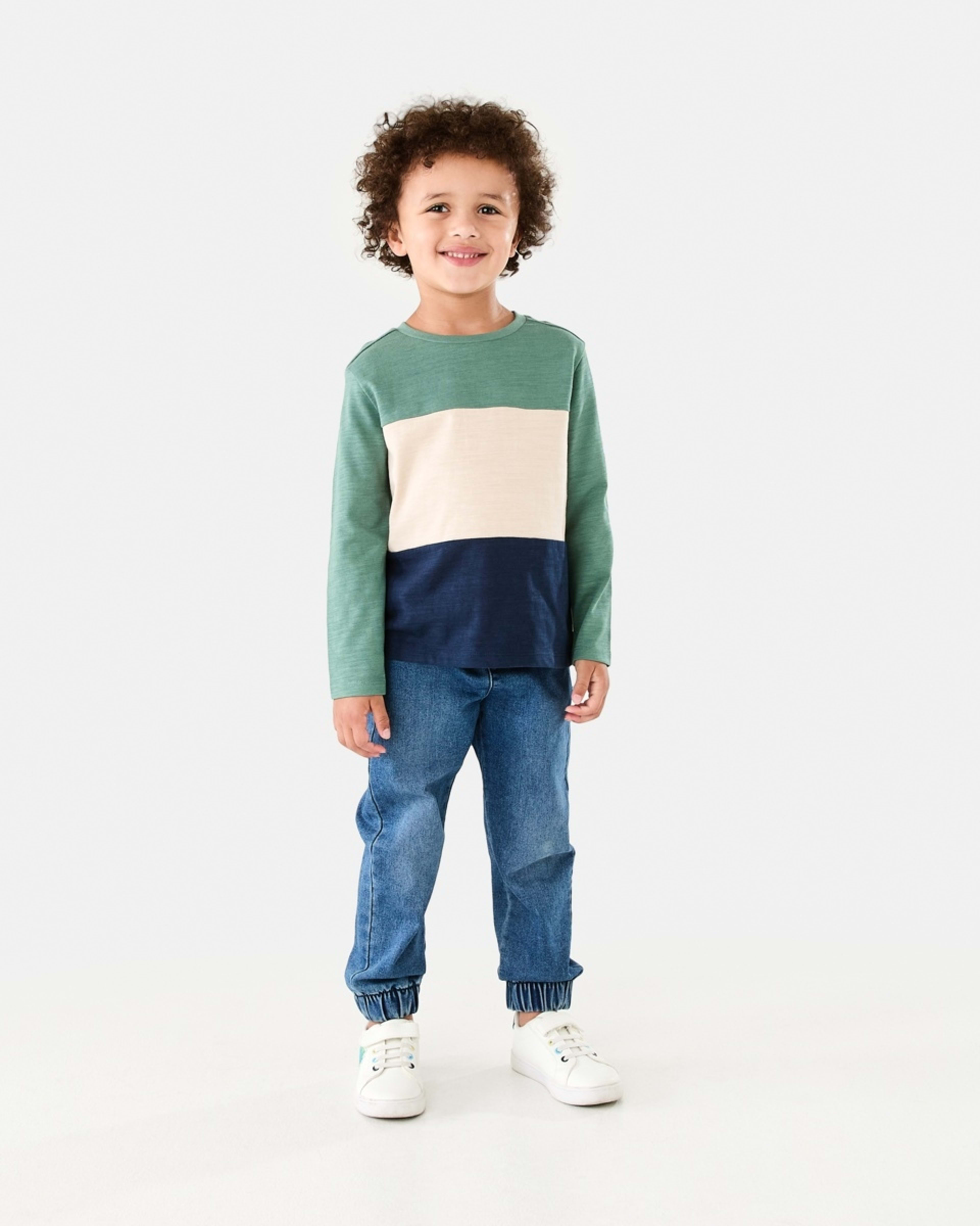 5 Long Sleeve Panel T-shirt Pine Green, 5 of 8