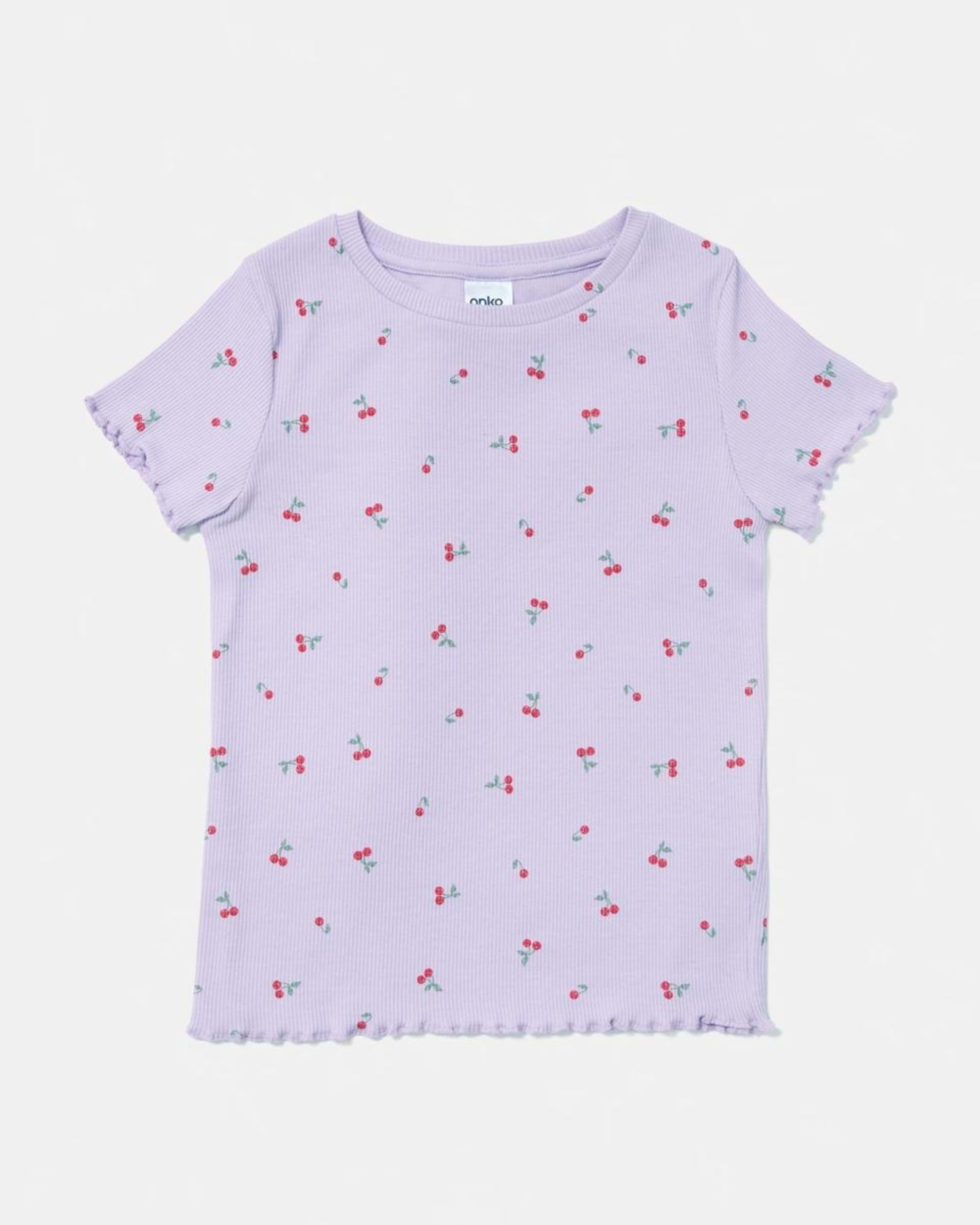 1 Short Sleeve Rib T-shirt Pur Cherry, 1 of 3