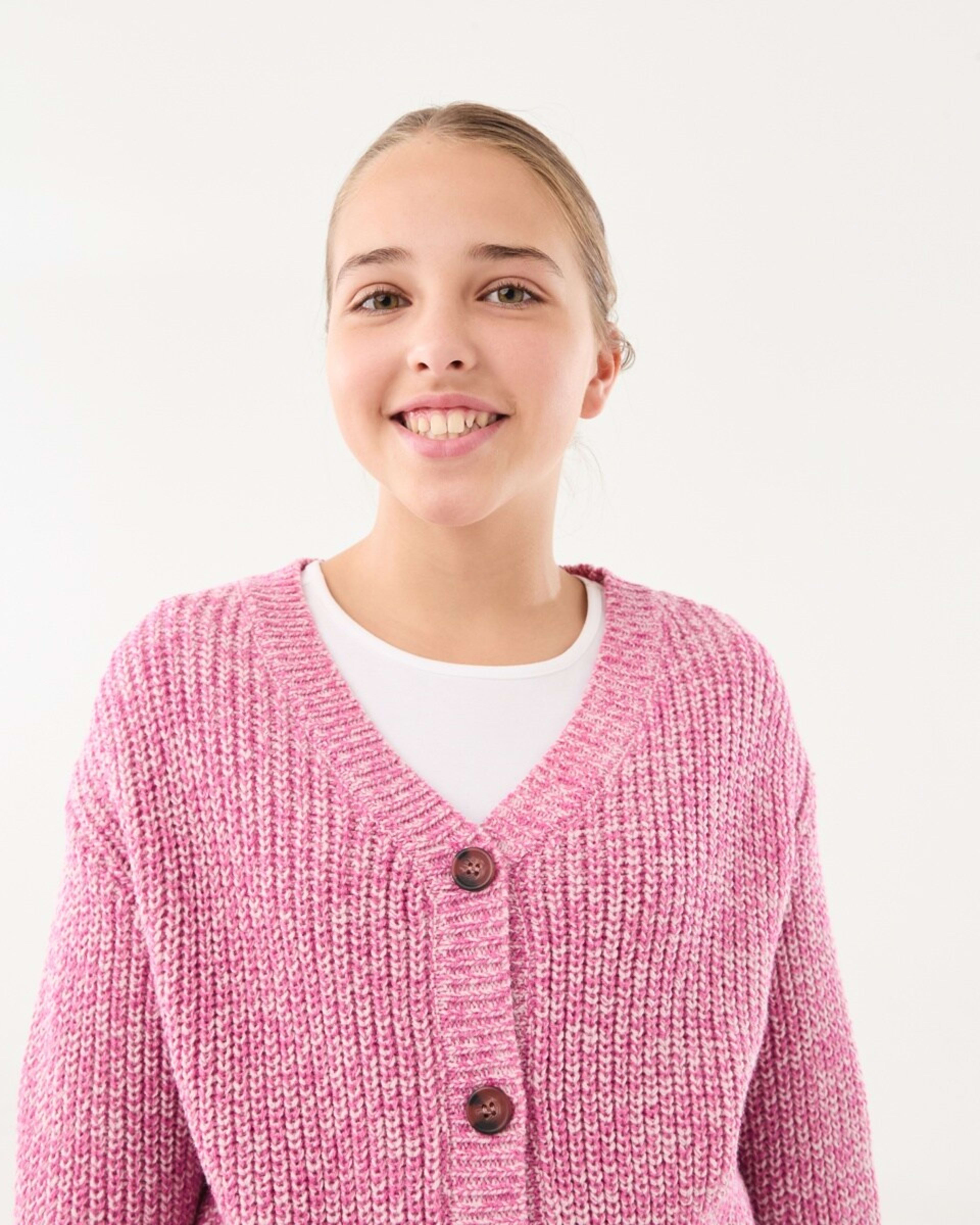 4 Button Through Cardigan Space Pink, 4 of 10