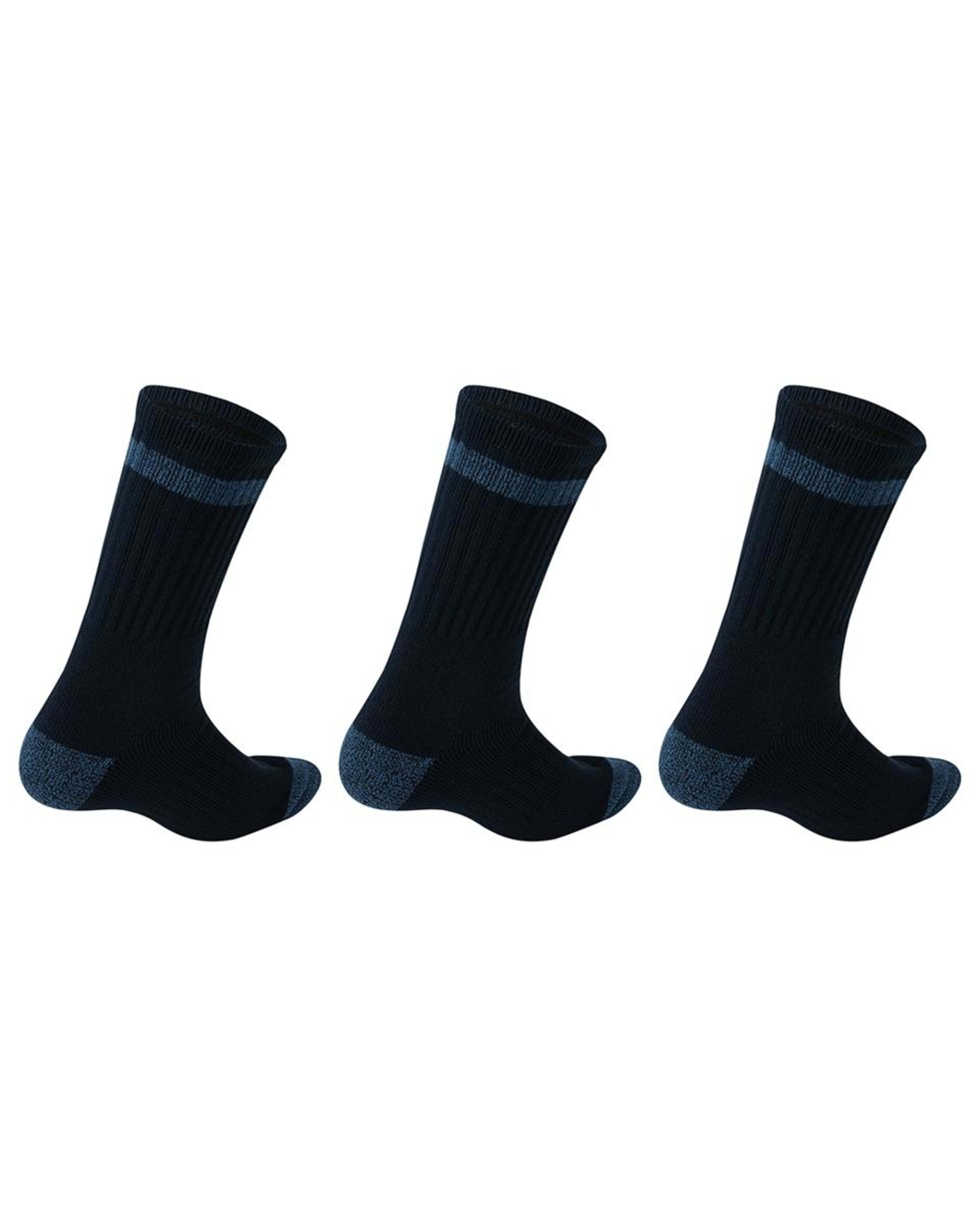 2 3 Pack Heavy Duty Work Socks NAVY BLUE TRIM, 2 of 3