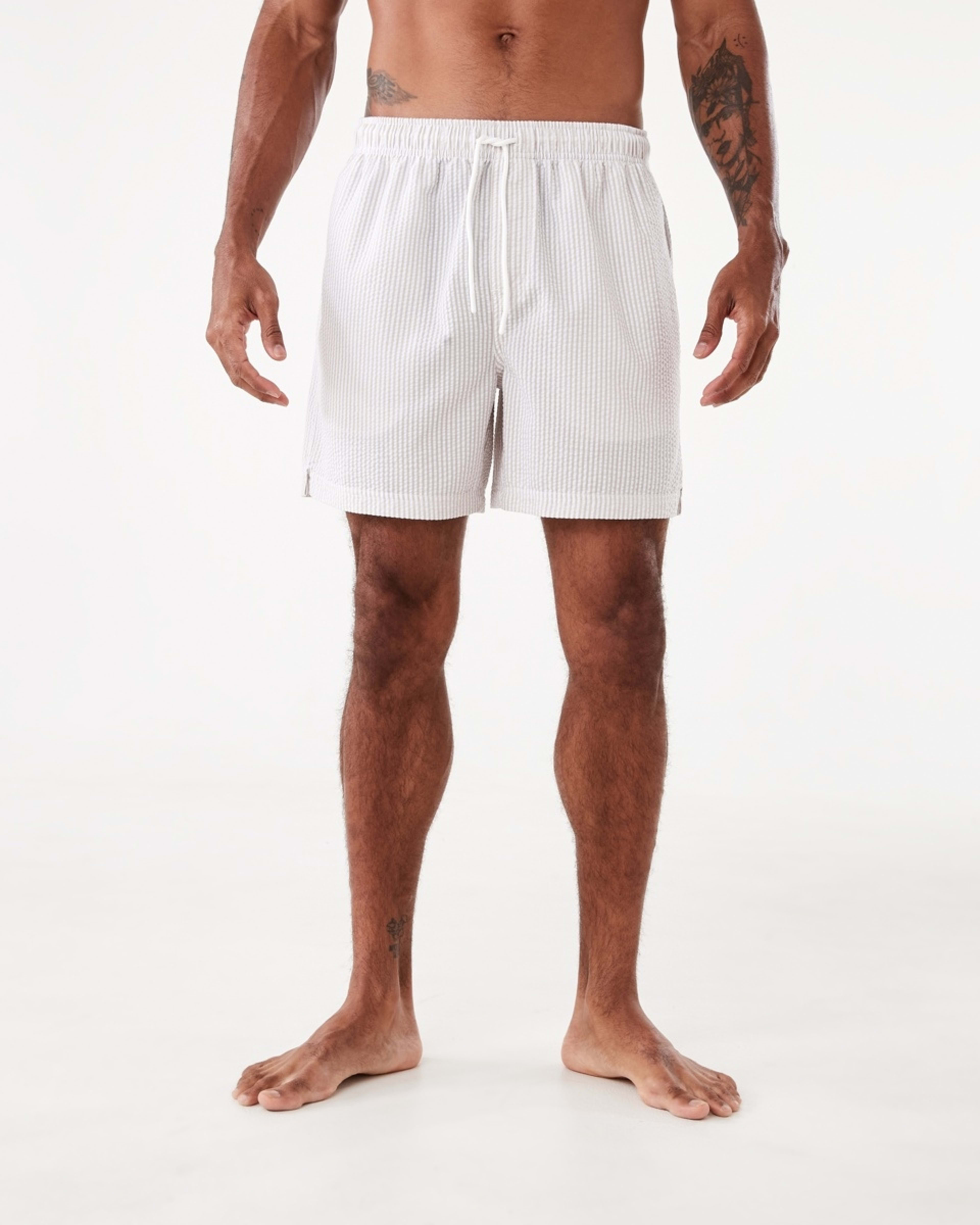 7 Seersucker Boardshorts Beige Stripe, 7 of 7