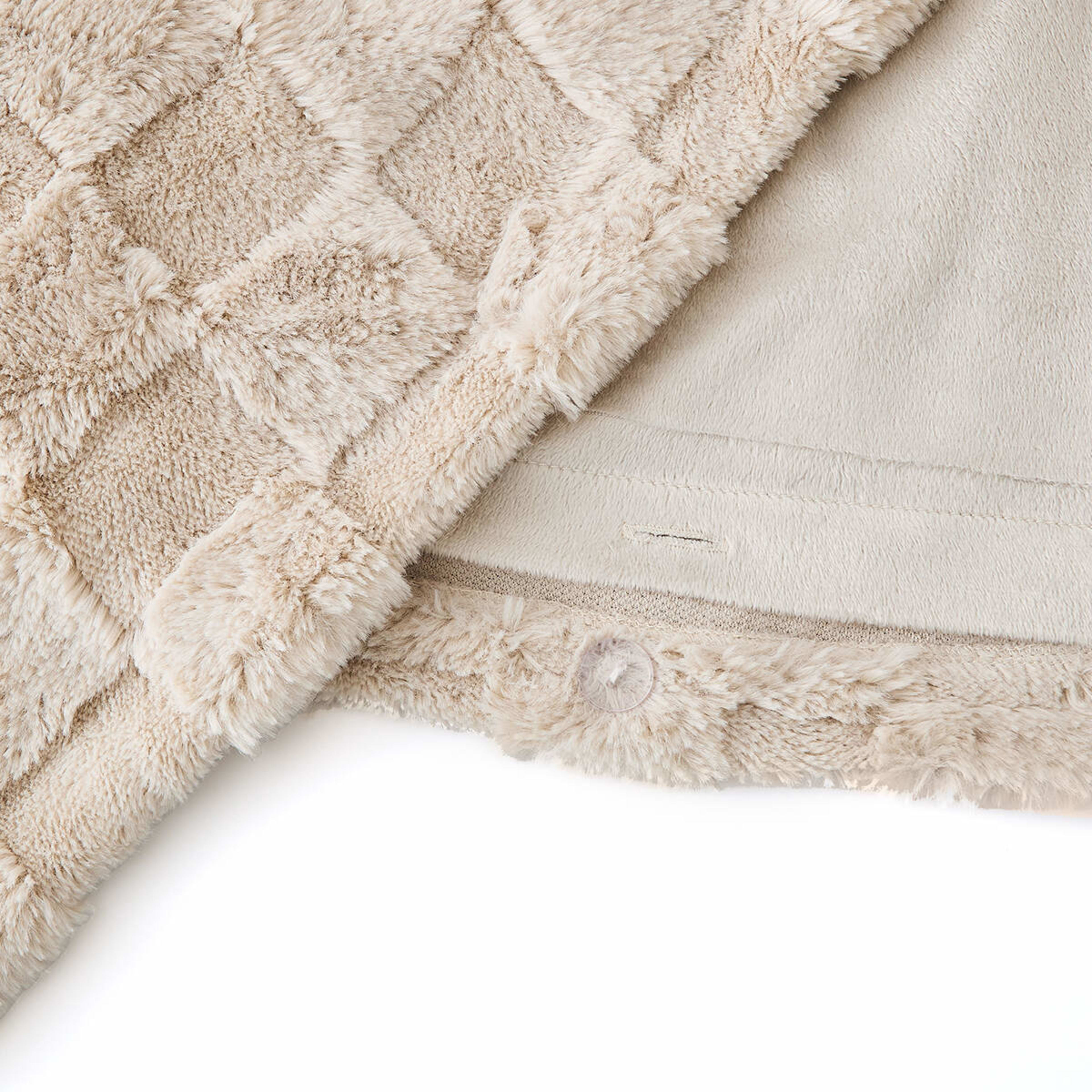 6 Check Quilt Cover Set - Double Bed, Beige, 6 of 6