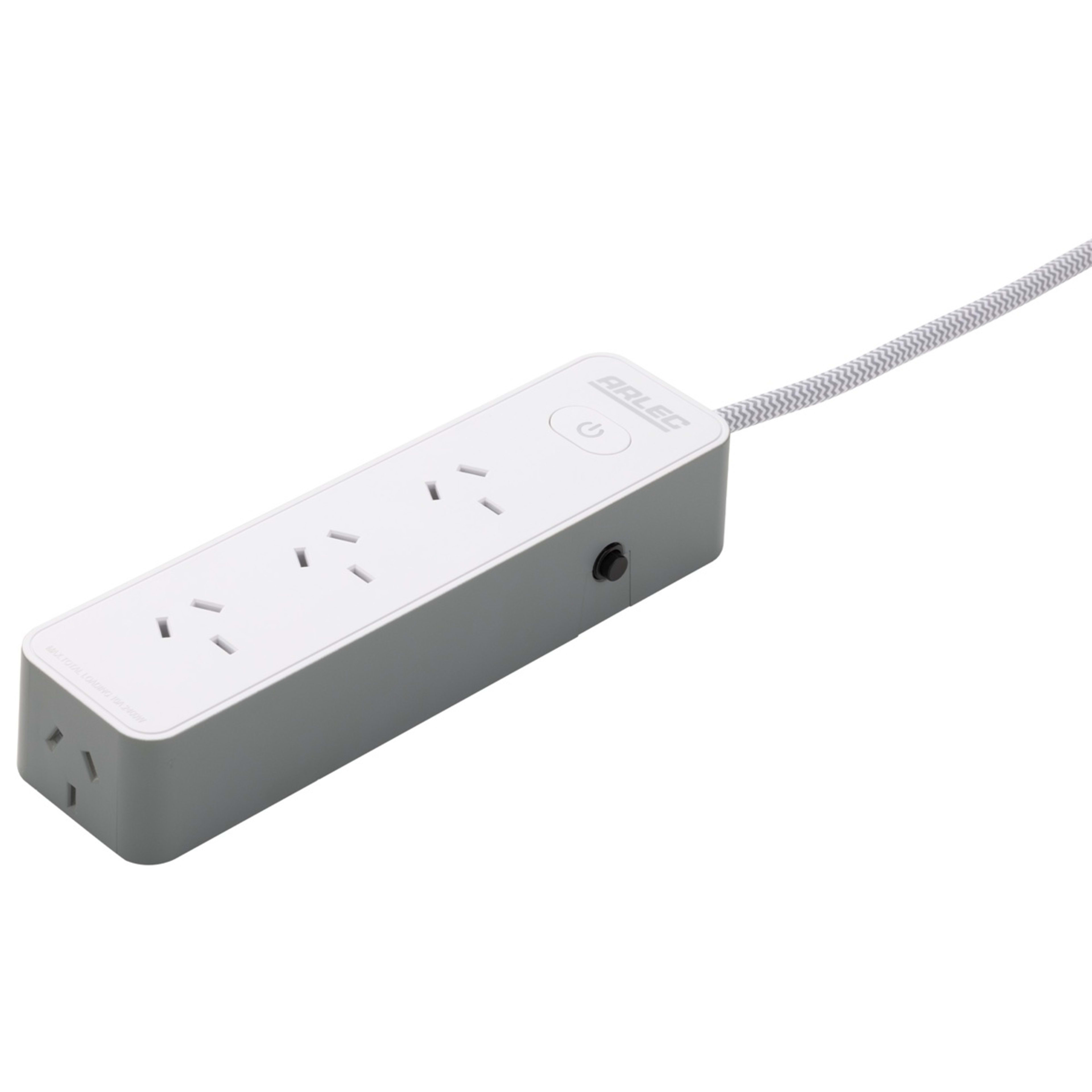 3 4 Outlet Arlec Powerboard with Master Switch - Grey, 3 of 3