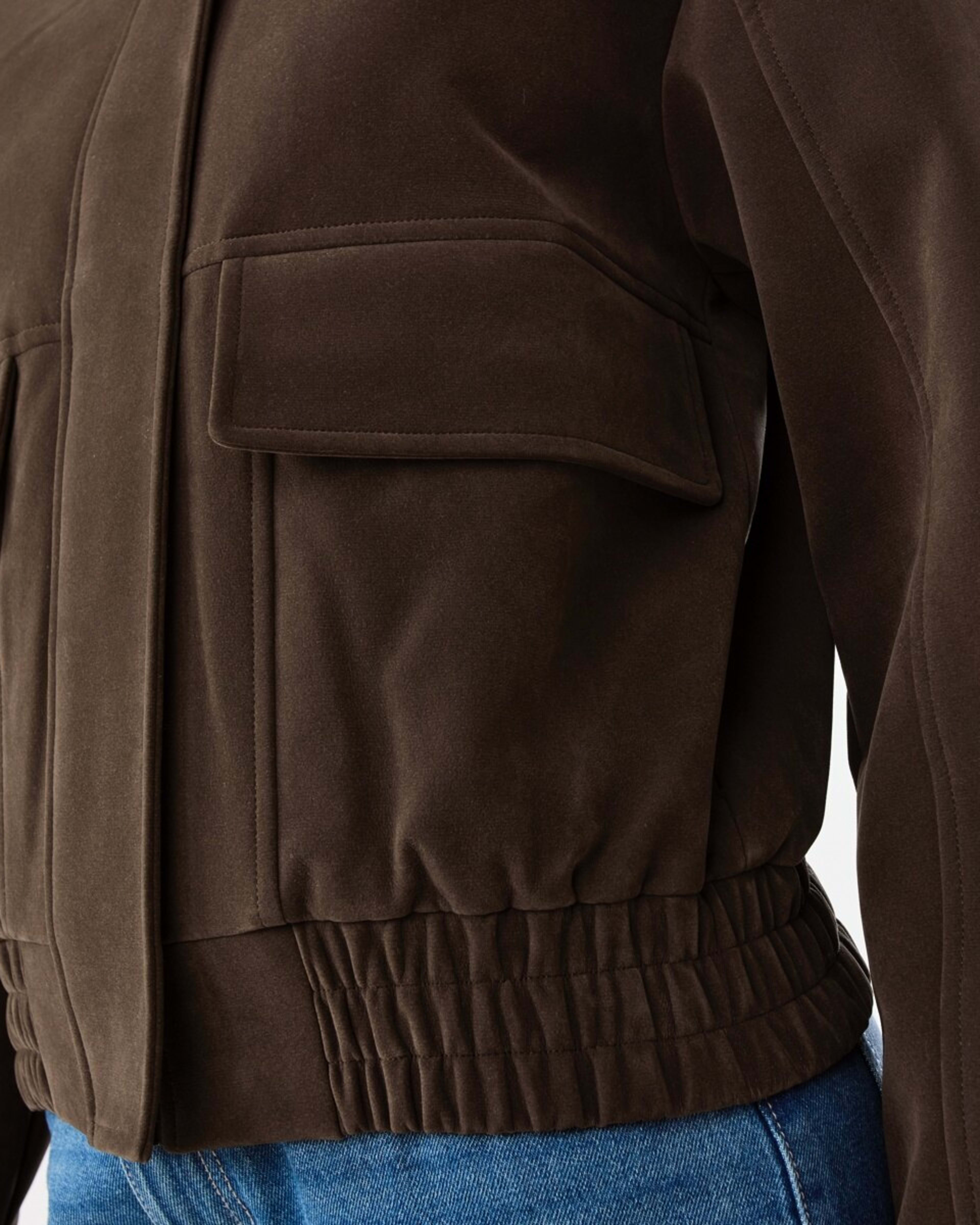 8 Suedette Oversized Bomber Jacket Melt Brown, 8 of 8