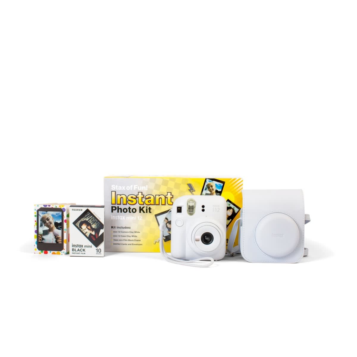Fujifilm Instax Oh Snap! Mini 12 Camera Instant Photo Kit Clay White