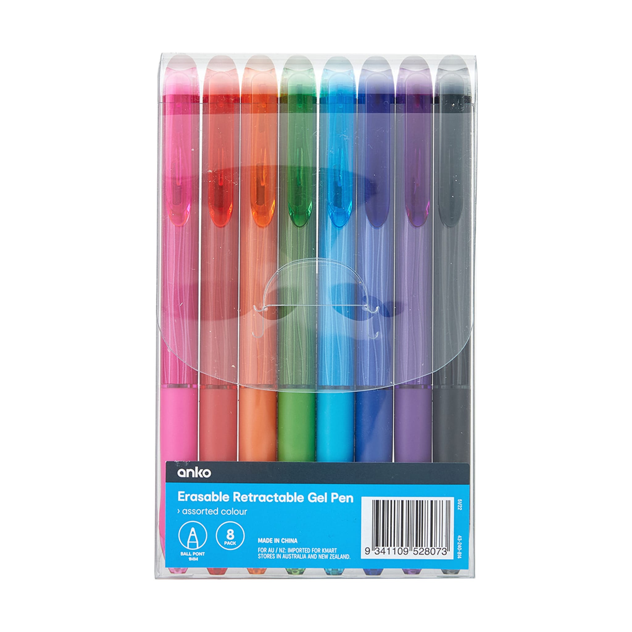 8 Pack Erasable Retractable Gel Pen Kmart