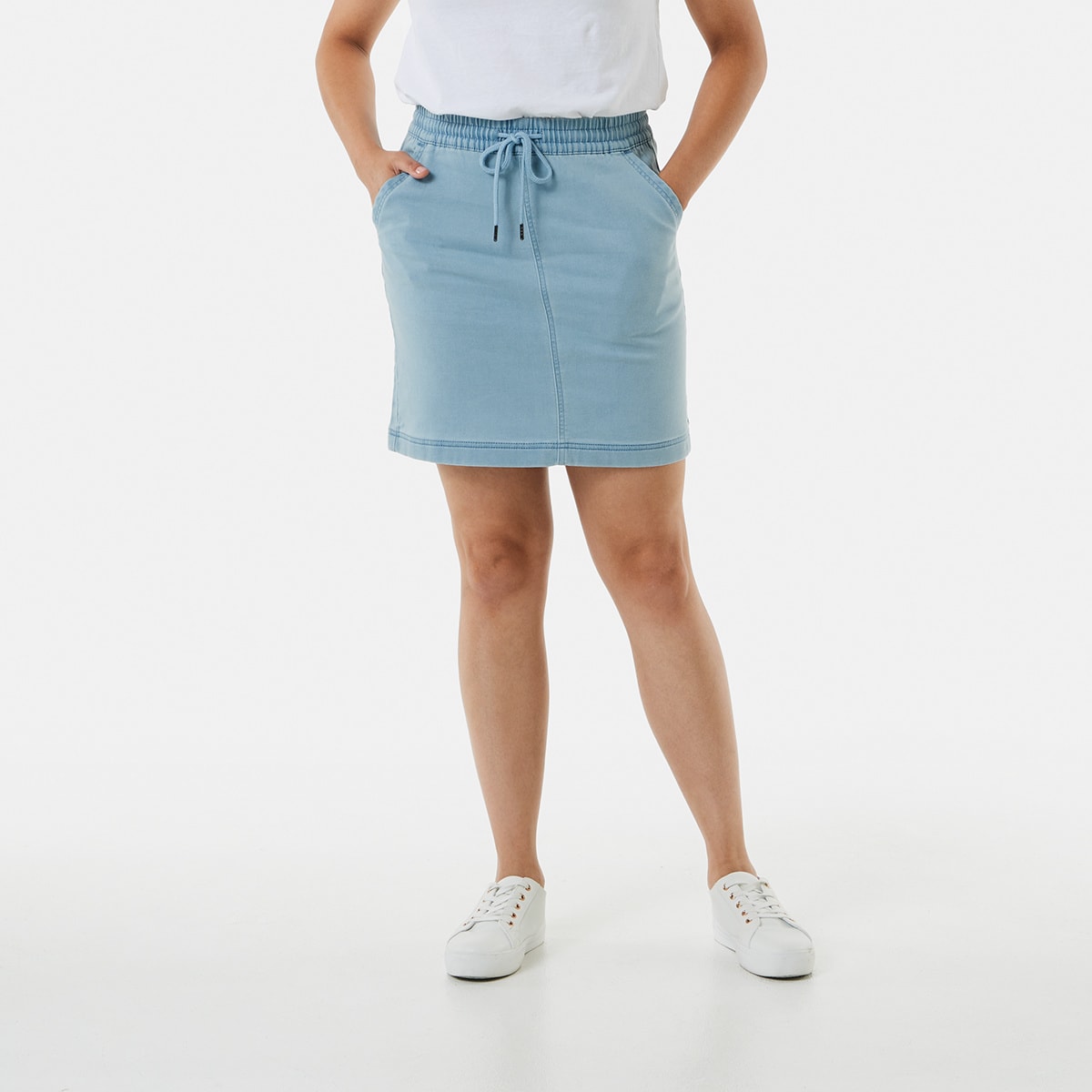 Knit Denim Mini Skirt