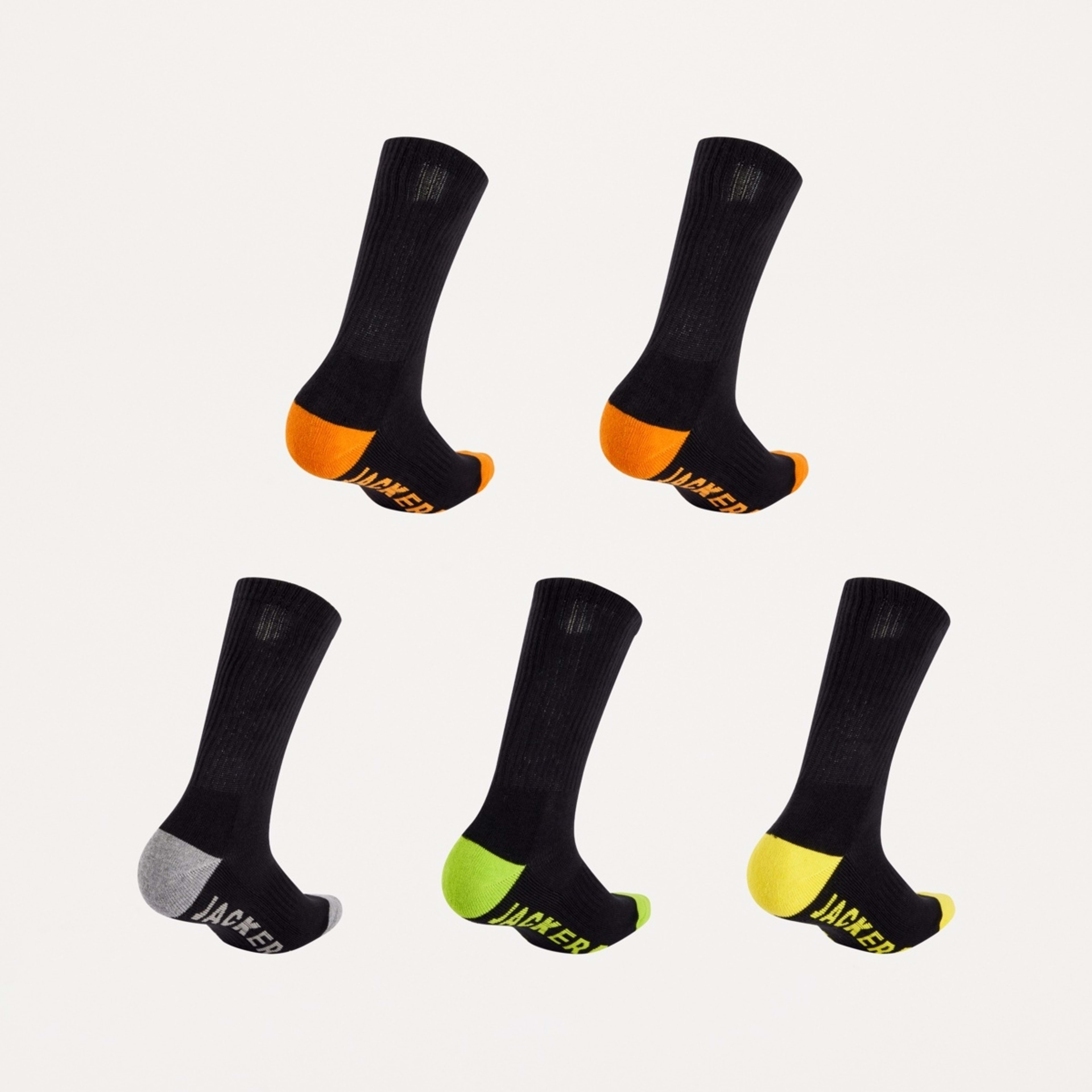 2 5 Pack Work Socks Black Grey Hi Vis, 2 of 3