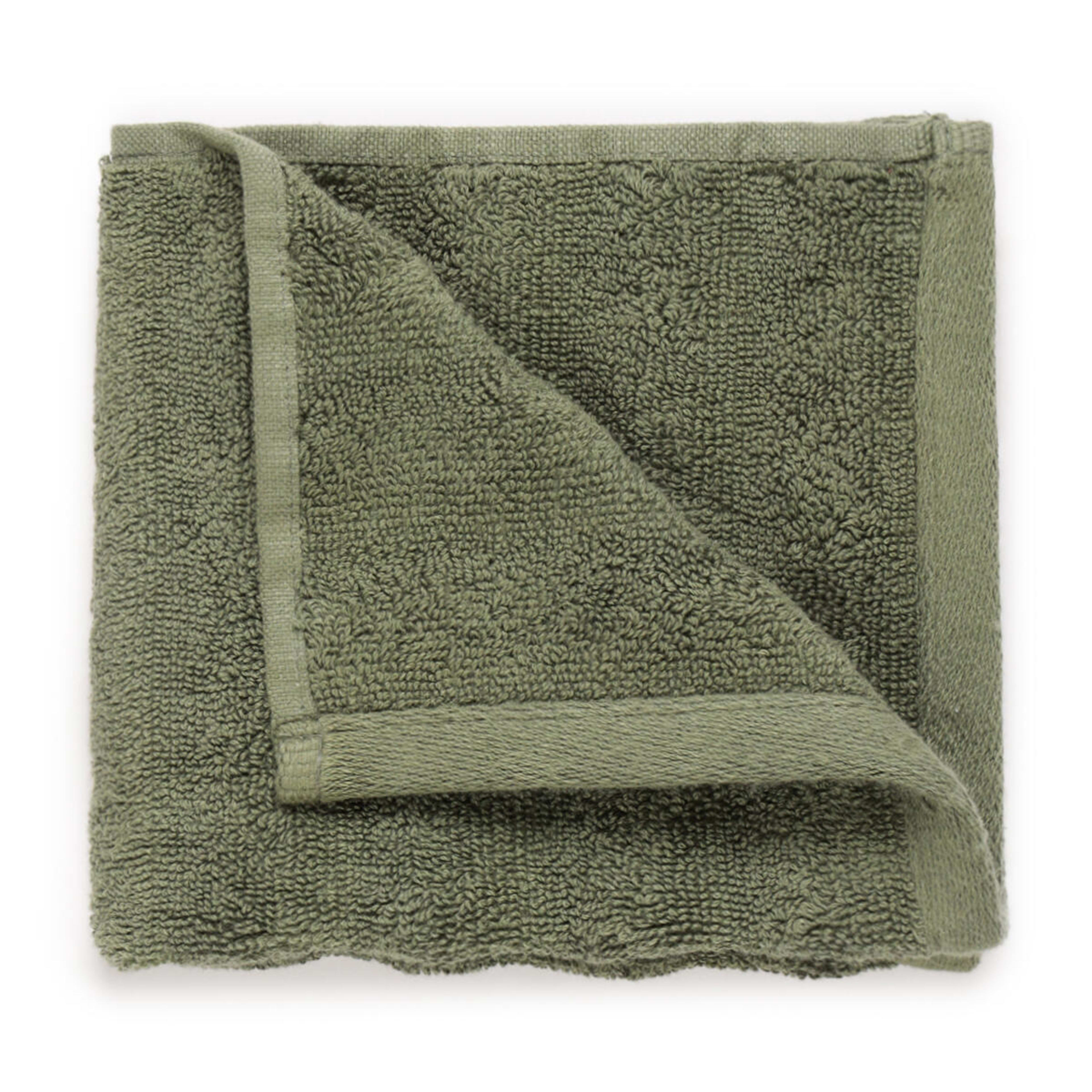 1 Thick Ribbed Australian Cotton Face Washer - Forest Green