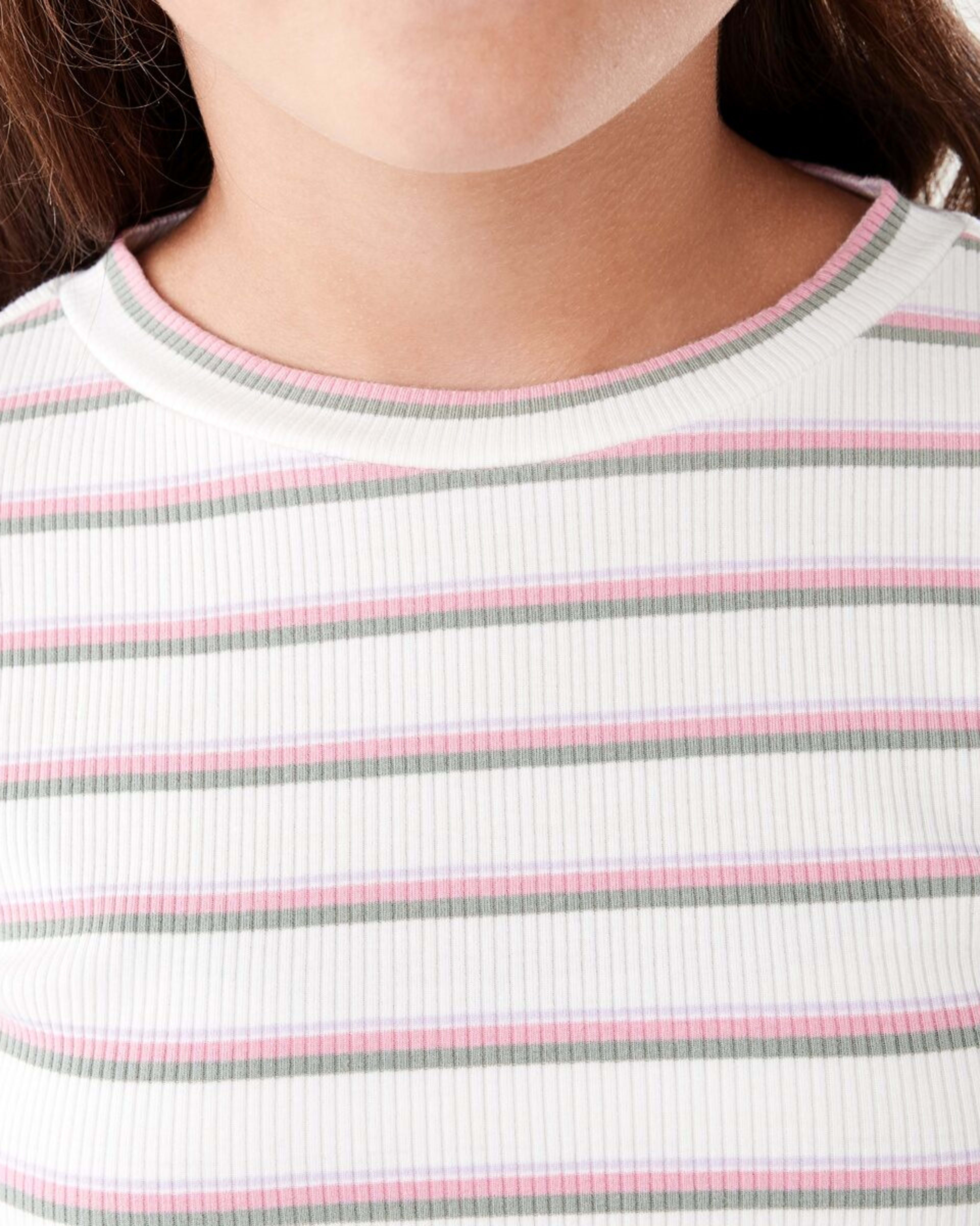 4 Long Sleeve Rib Top Descending Stripe Multi, 4 of 8