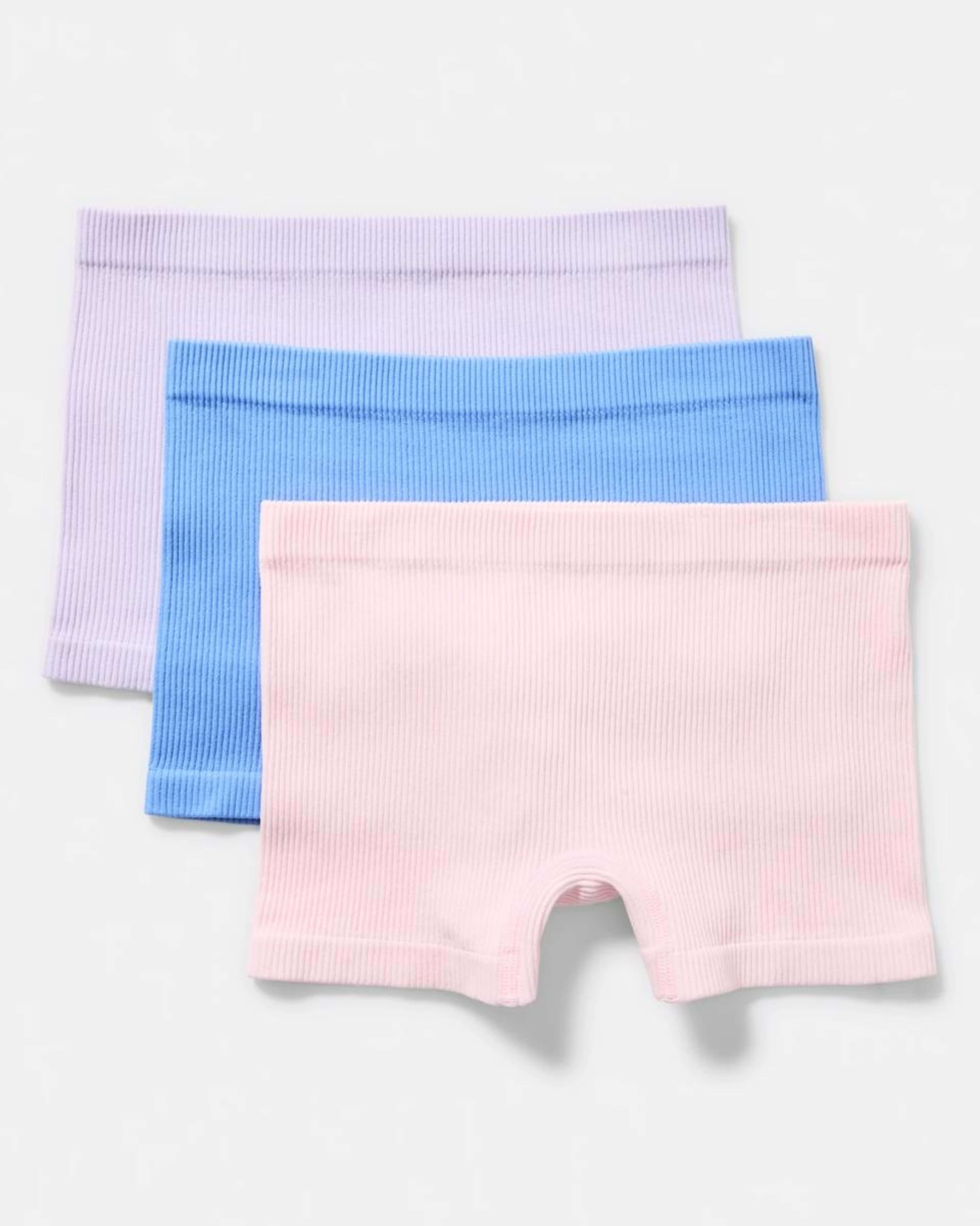 1 3 Pack Rib Seamfree Shorties PINK, BLUE, 1 of 5