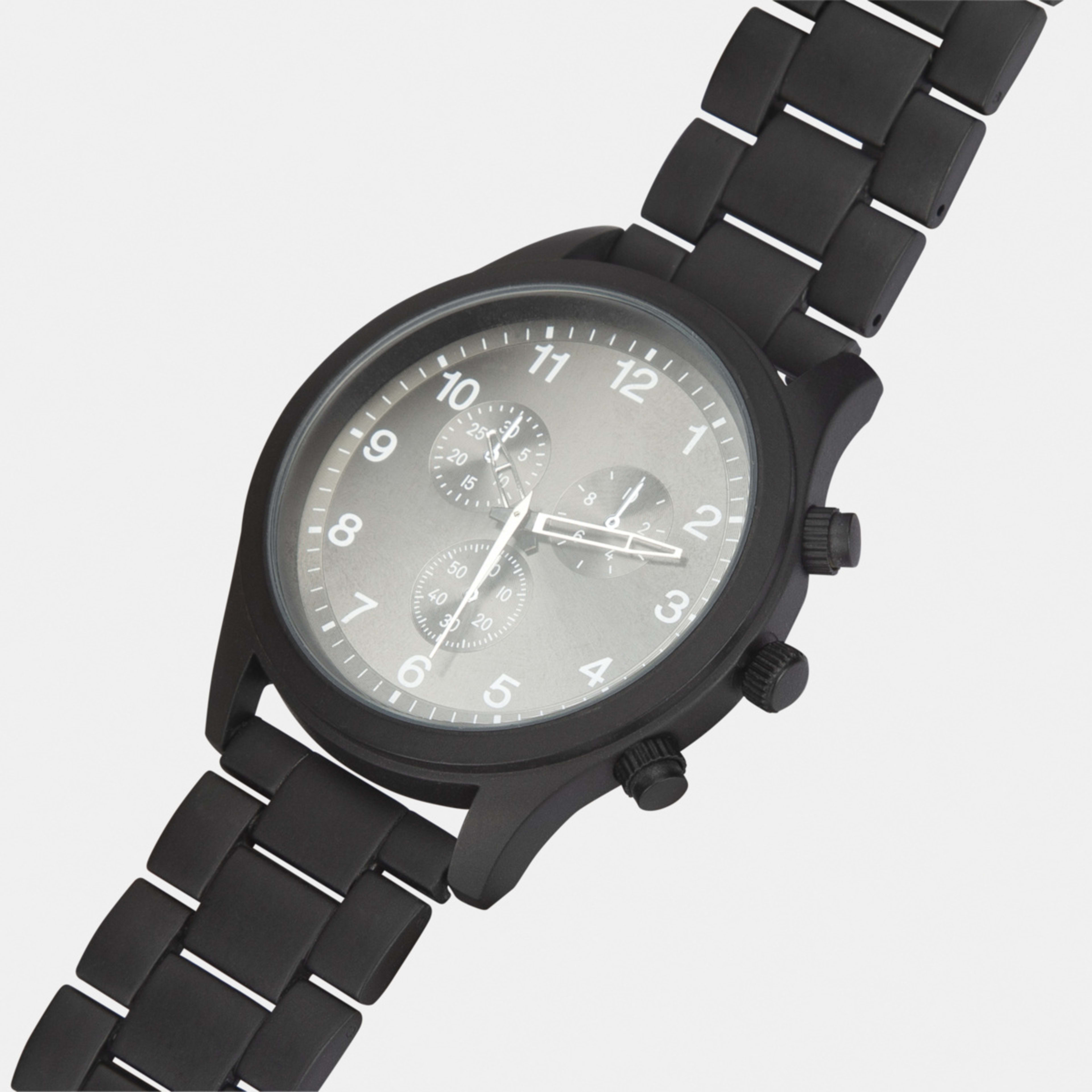 Analogue Metal Band Watch Black Kmart