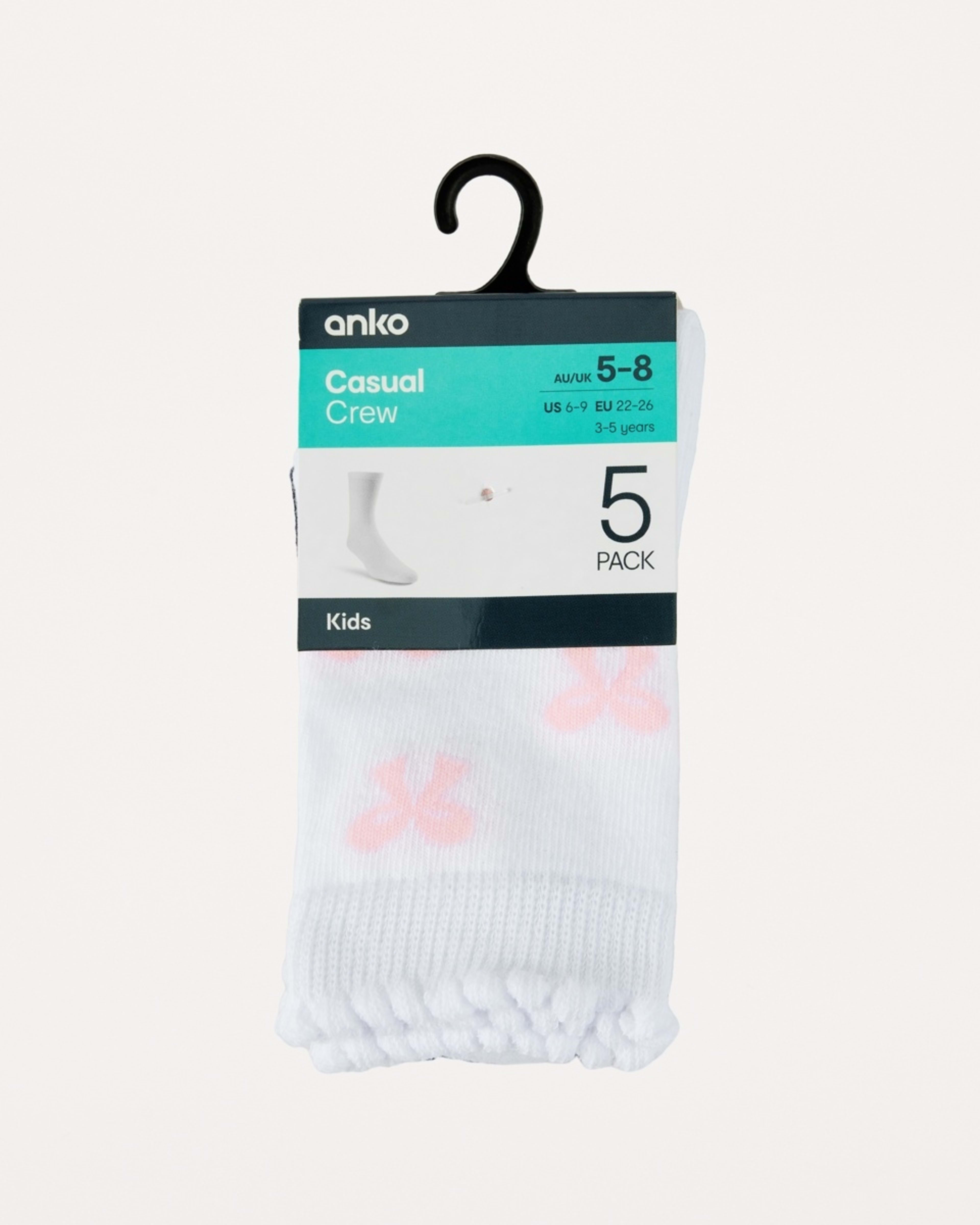 3 5 Pack Crew Socks BOWS, 3 of 3