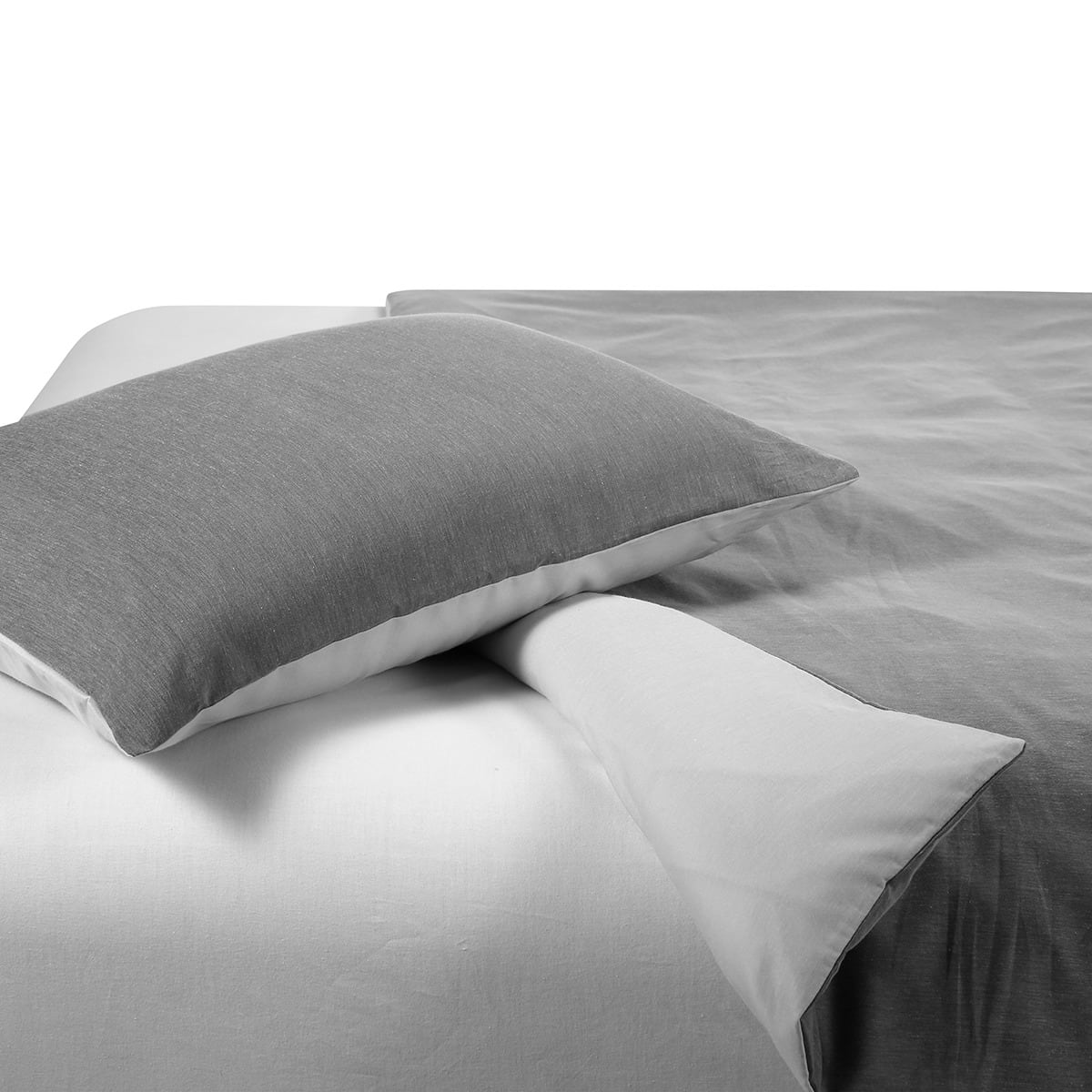 Billy Reversible Quilt Cover Set Single Bed, Grey Kmart