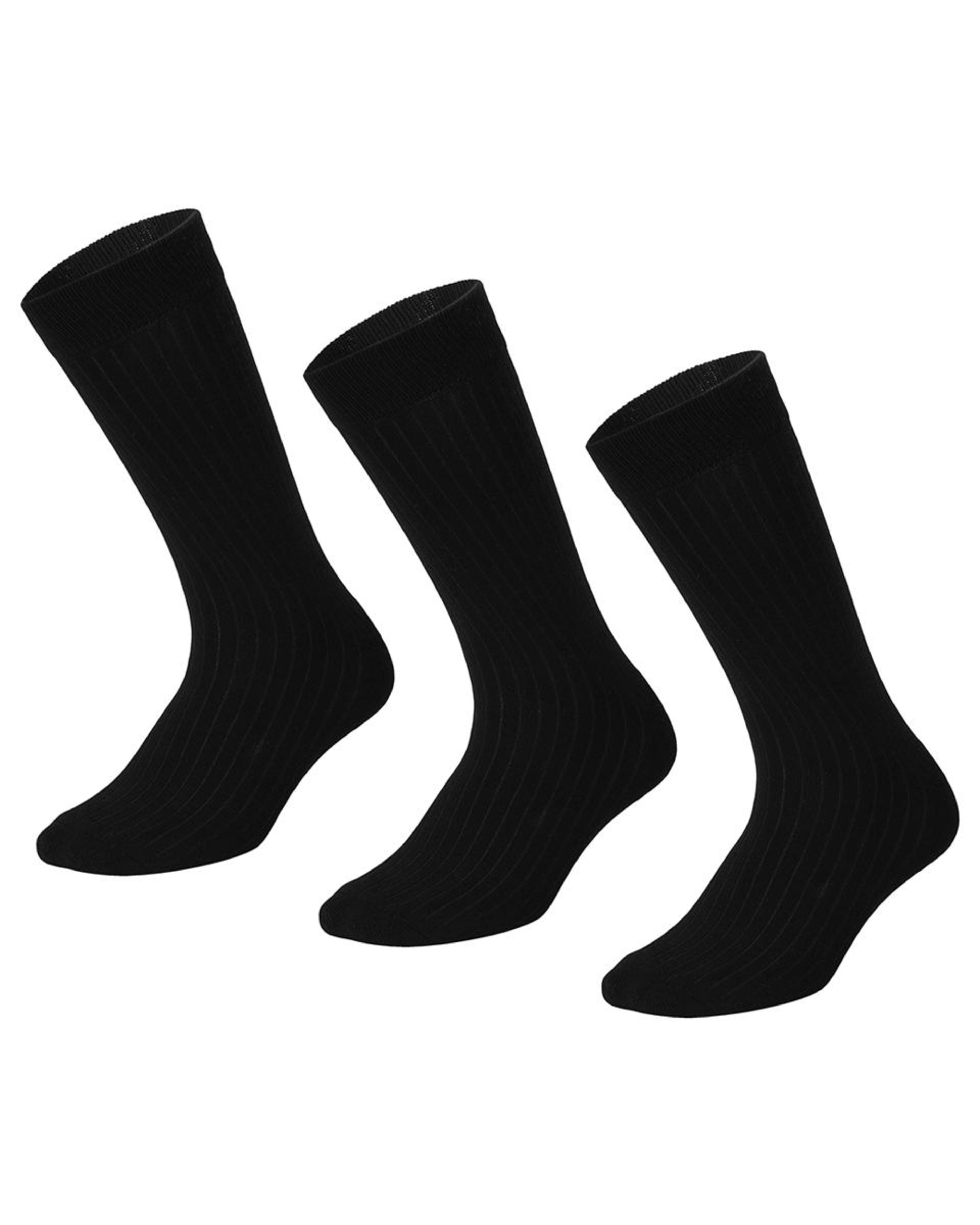 1 3 Pack Bamboo Rib Socks Black