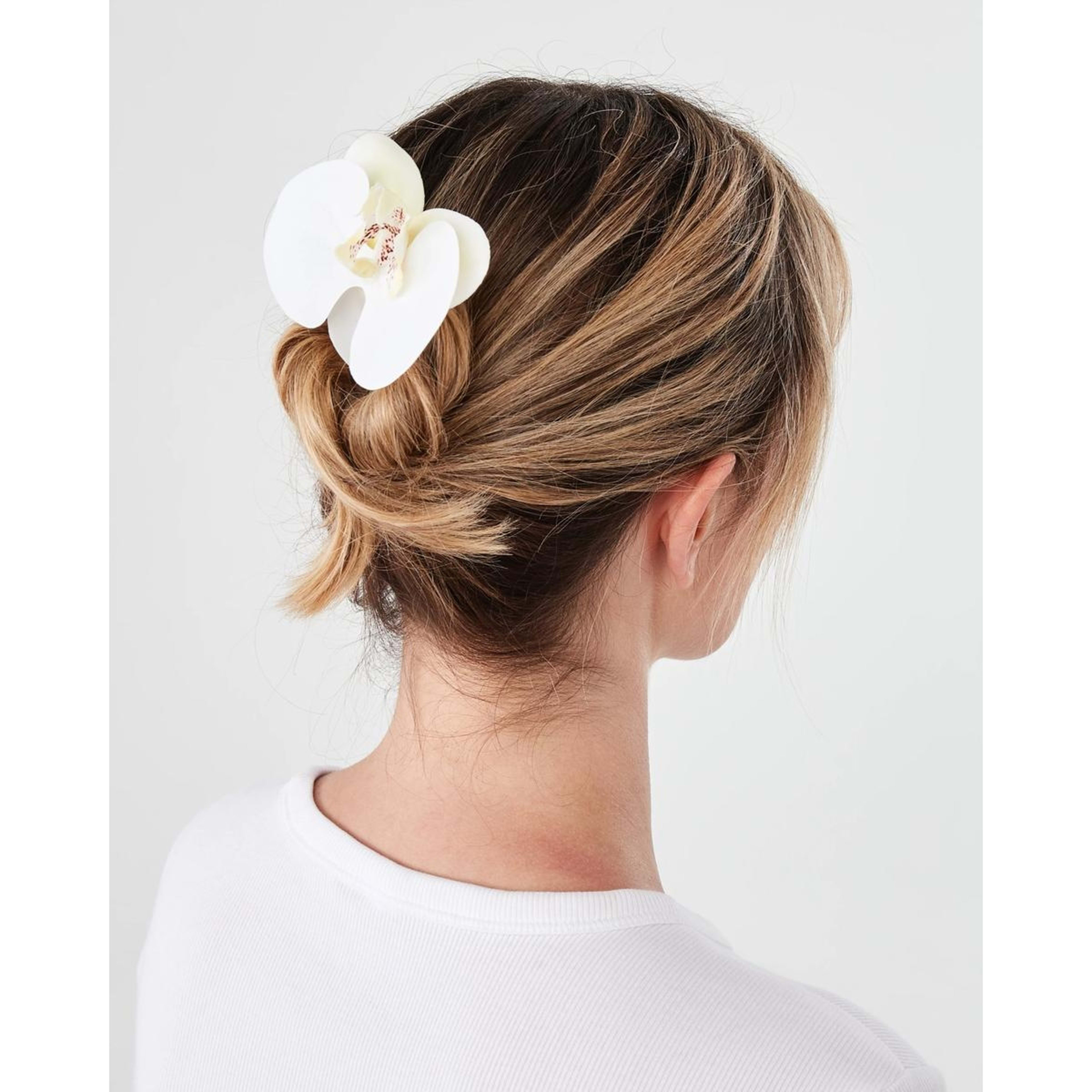 3 Orchid French Hair Pin - White, 3 of 4