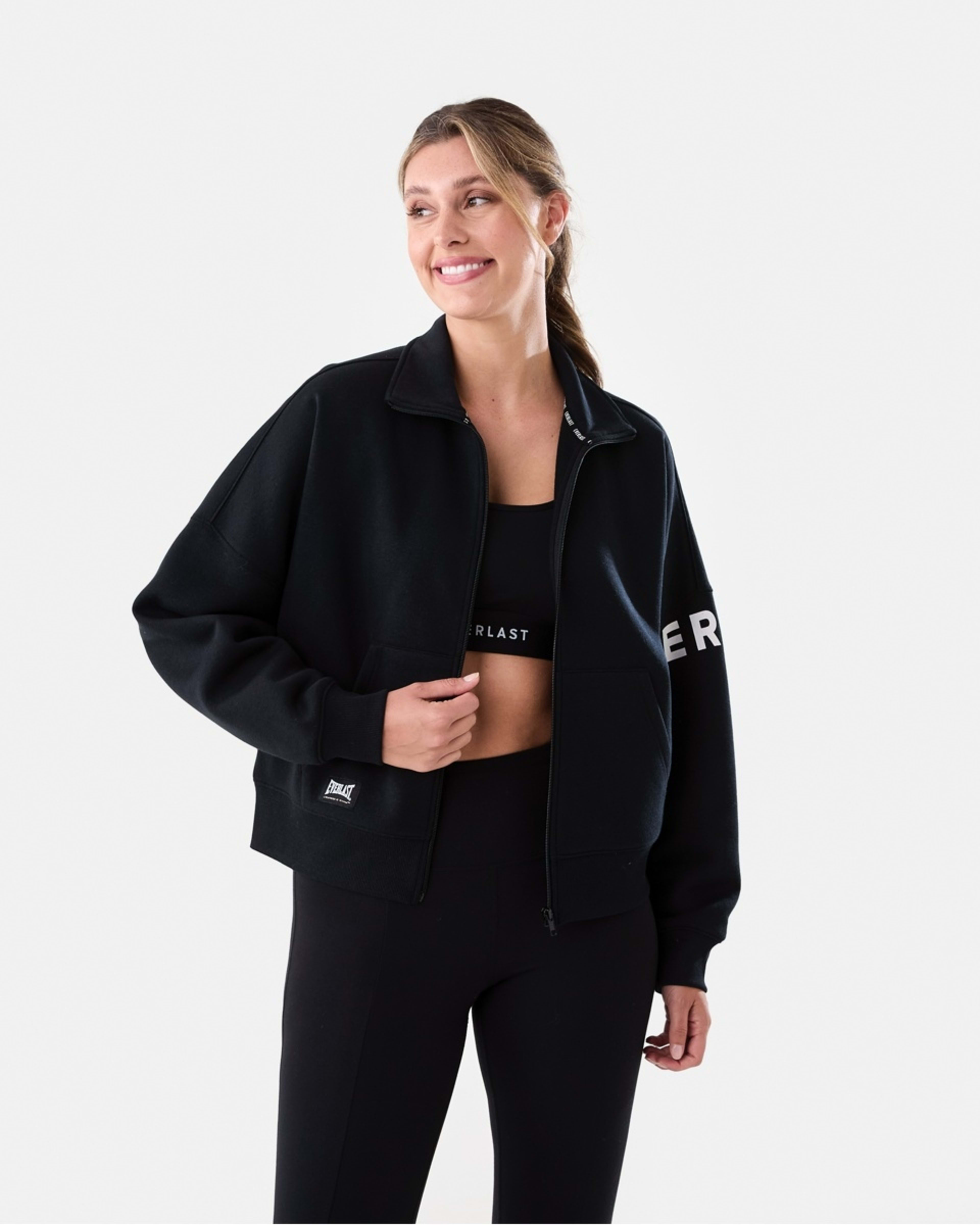 1 Everlast Womens Zip Through Sweatshirt Black, 1 of 8
