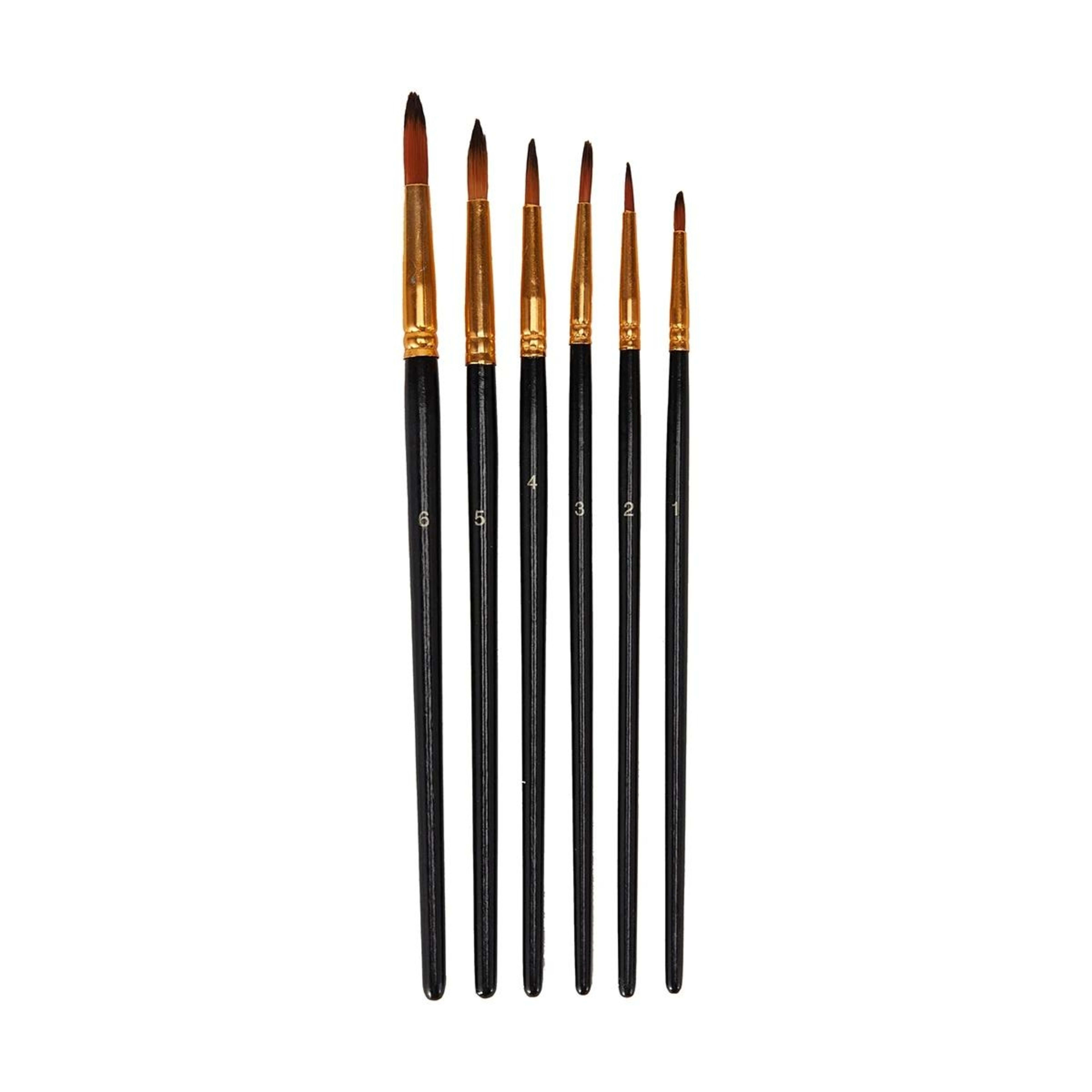 3 6 Pack Round Taklon Brush Set, 3 of 5