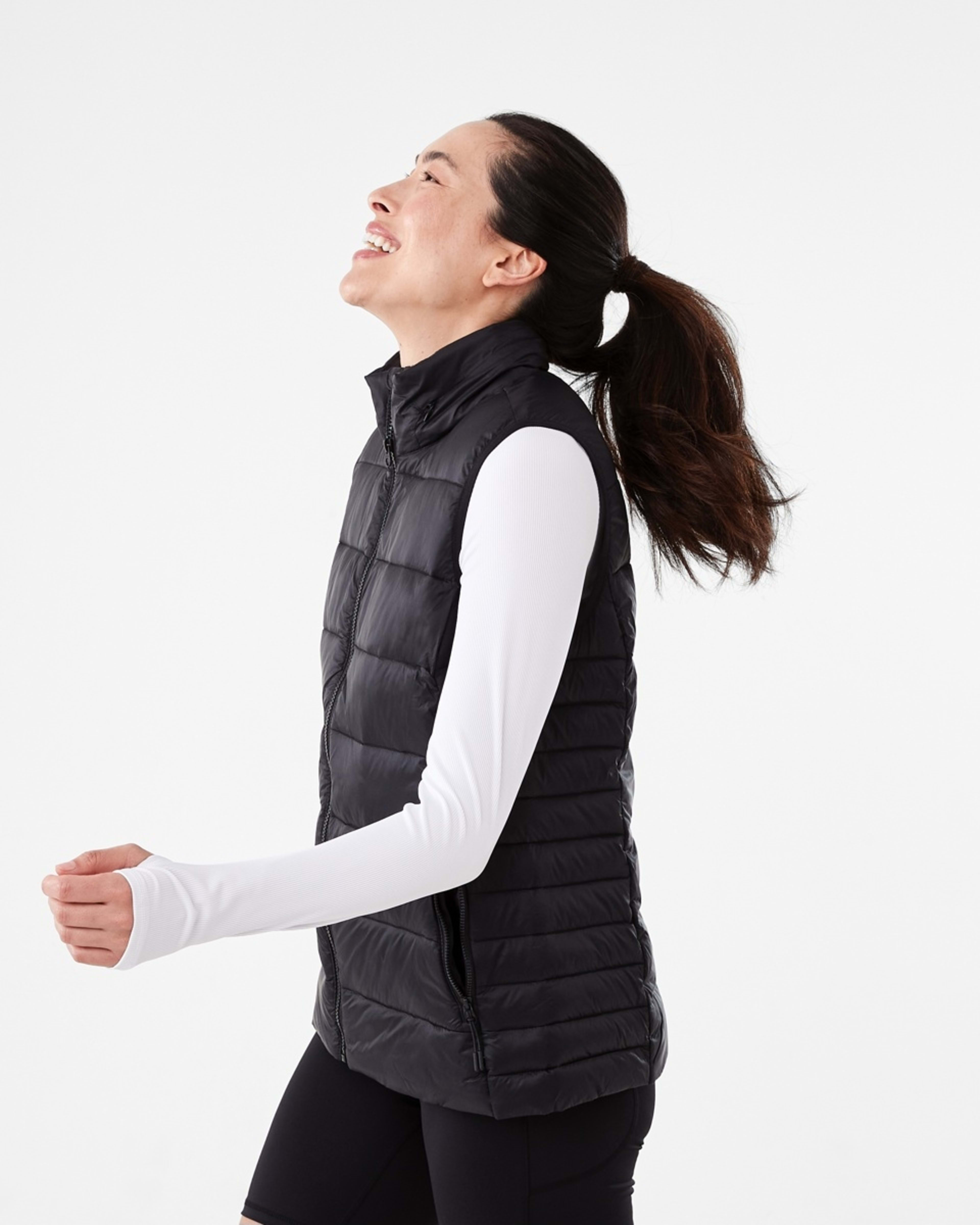 3 Active Womens Packable Puffer Vest Black, 3 of 9
